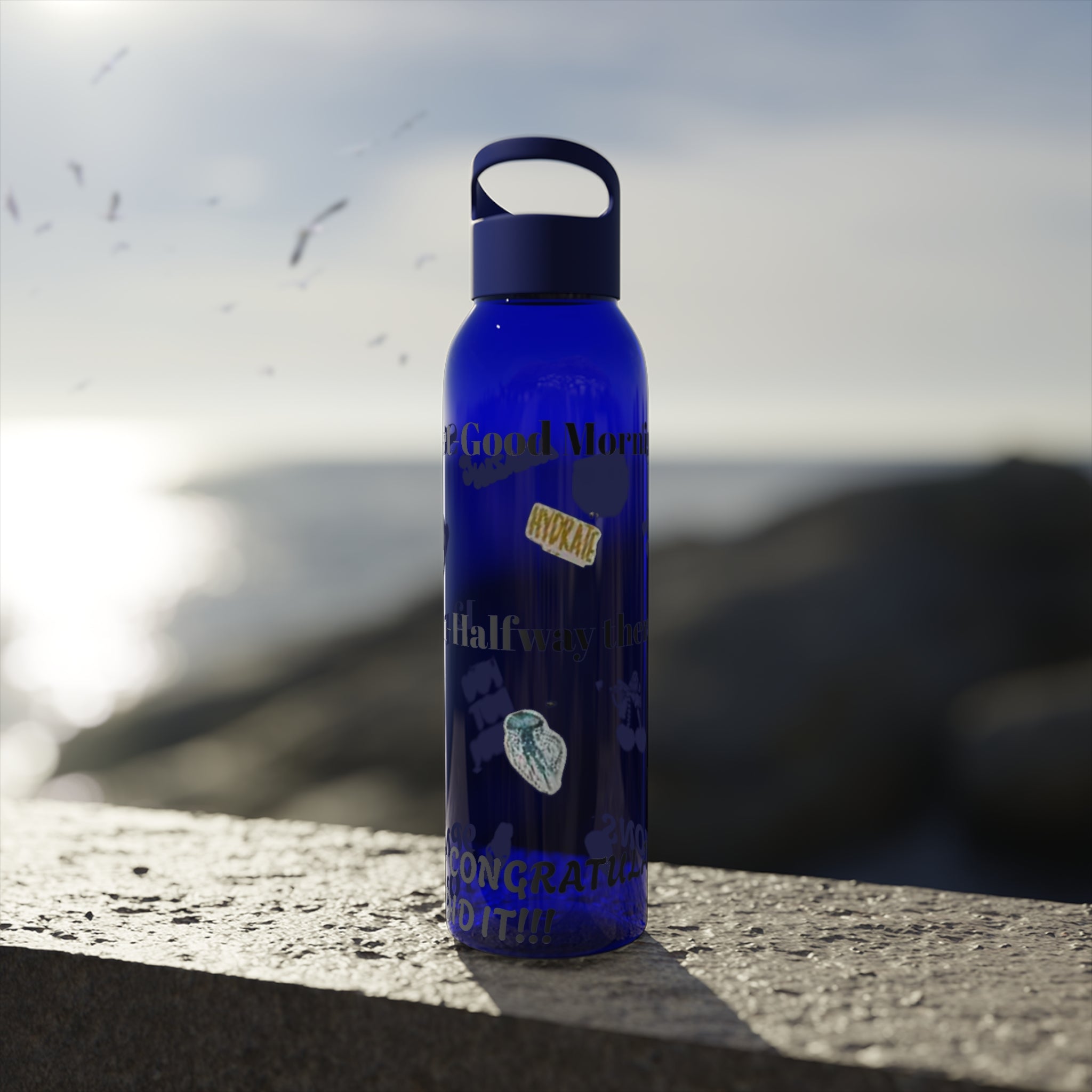 Motivational Sky Water Bottle — 'You Can Do This' Progress Time-Marker Bottle 21.9 oz