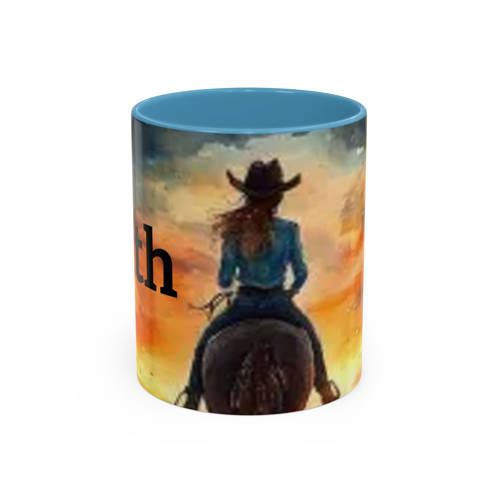 Cowgirl Sunset Coffee Mug — Horseback Rider Accent Mug (11/15 oz)
