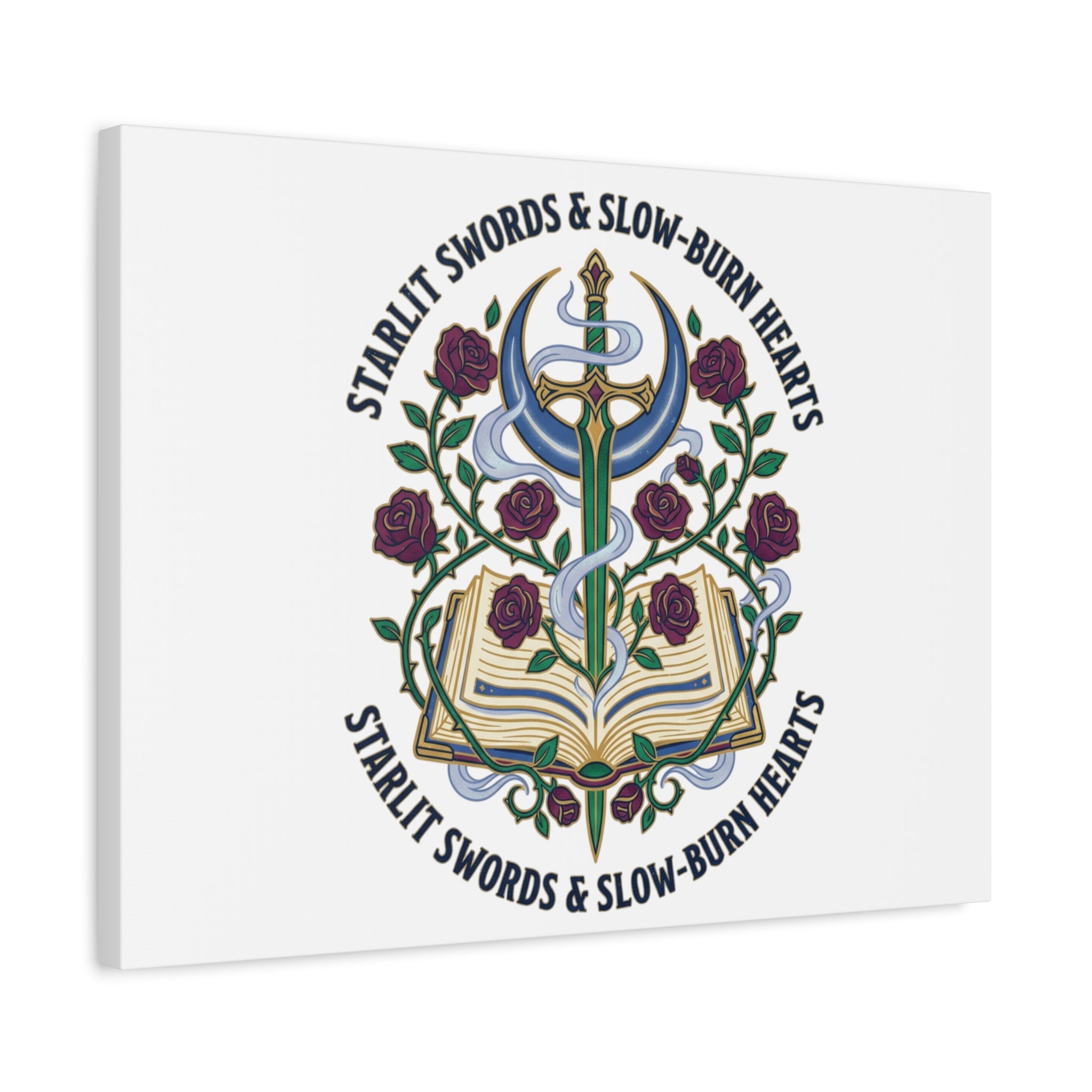 Starlit Swords & Slow‑Burn Hearts Canvas | Romantasy, Book Lover Art