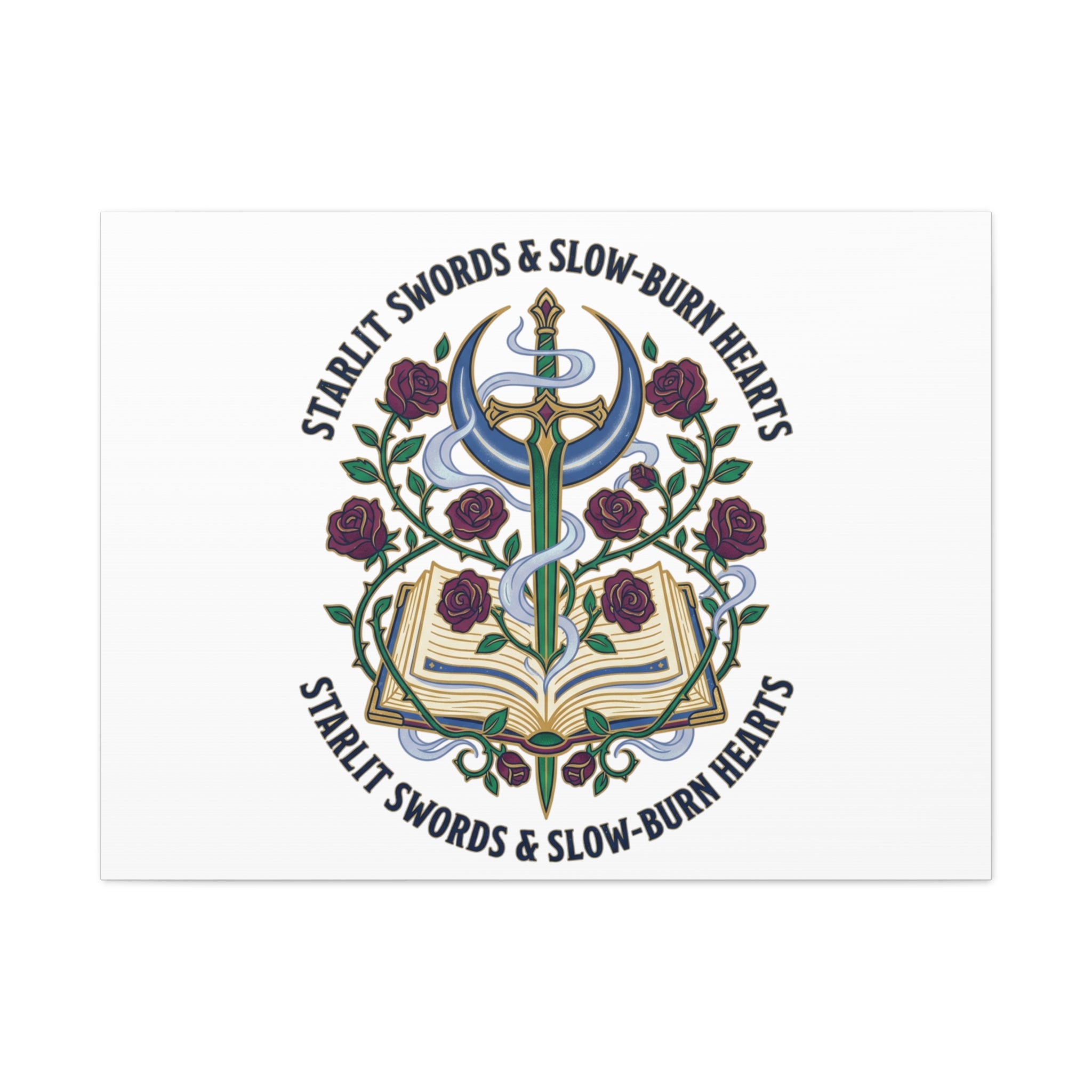 Starlit Swords & Slow‑Burn Hearts Canvas | Romantasy, Book Lover Art