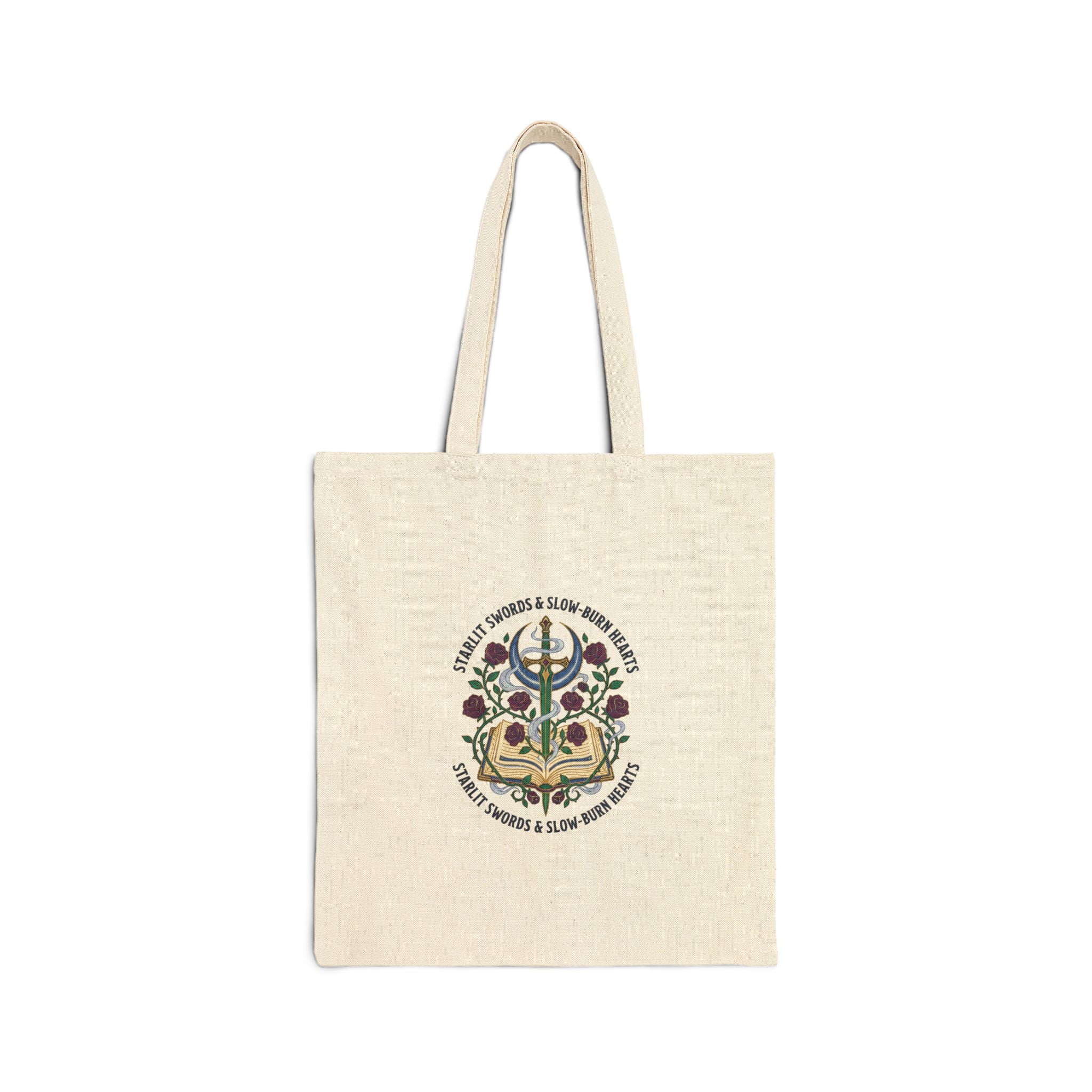 Romantasy Crest Tote | romantasy, book lover cotton canvas tote
