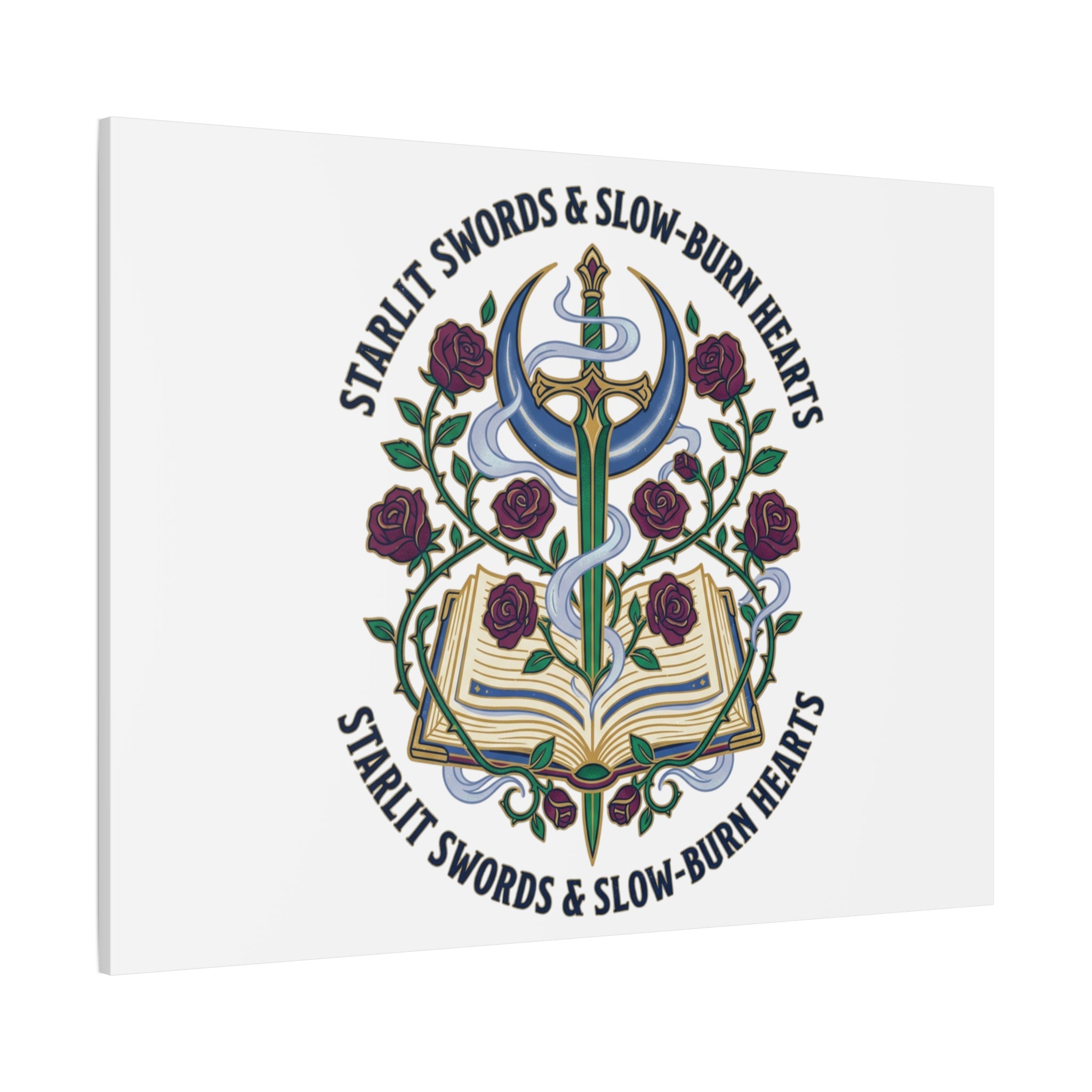 Starlit Swords & Slow‑Burn Hearts Canvas | Romantasy, Book Lover Art