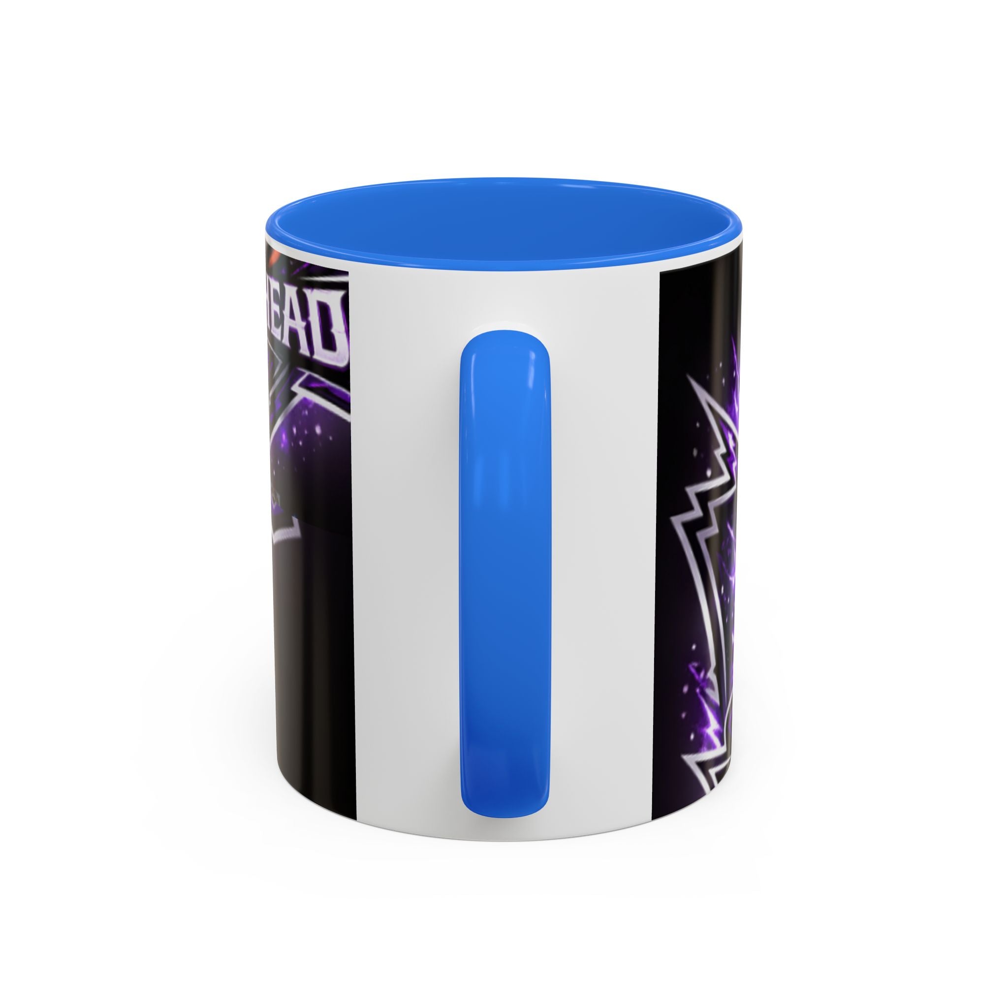 Bald Headed Gamer Purple Lightning Coffee Mug (11oz/15oz)
