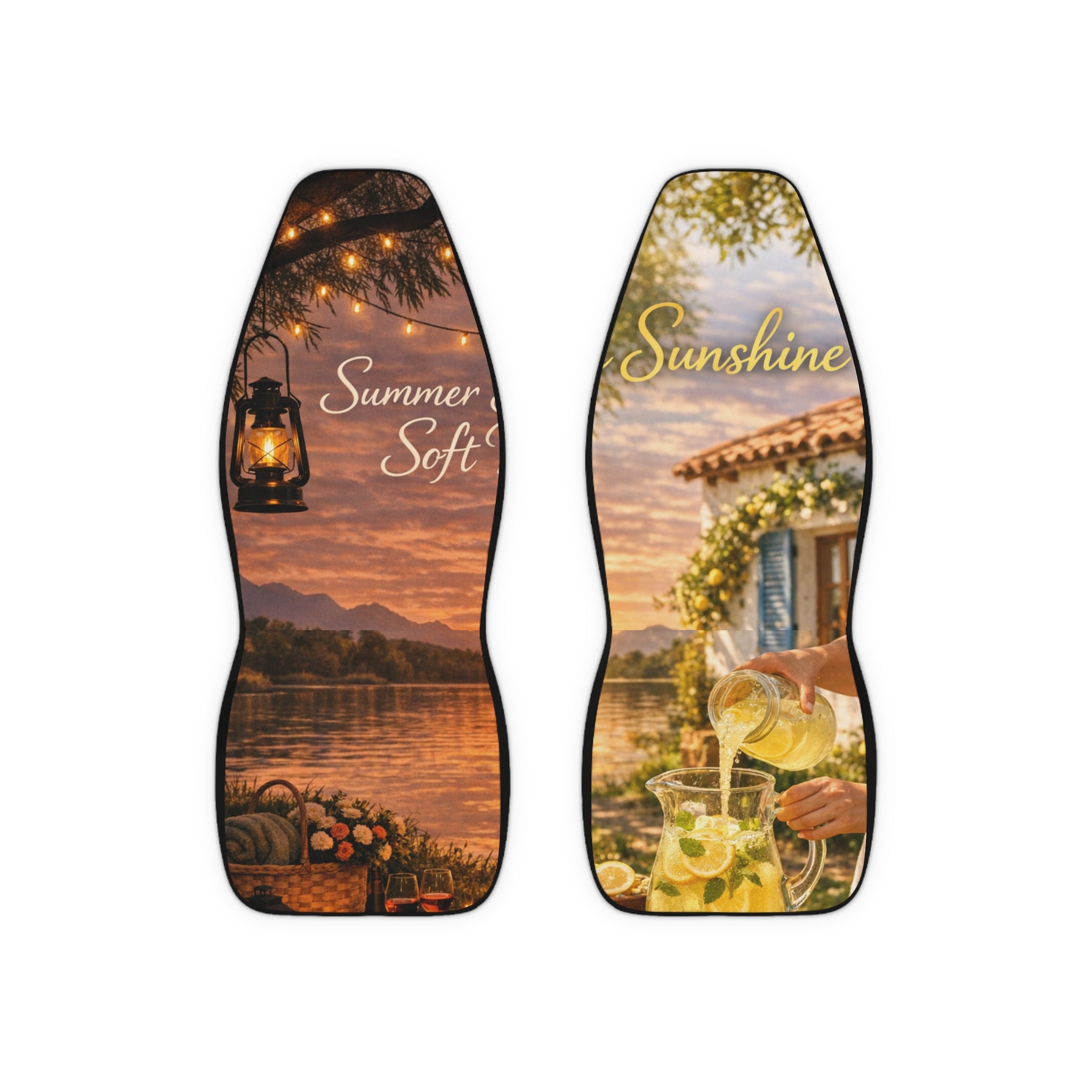 Summer Sunshine Car Seat Covers — Scenic Polyester Seat Cover Pair