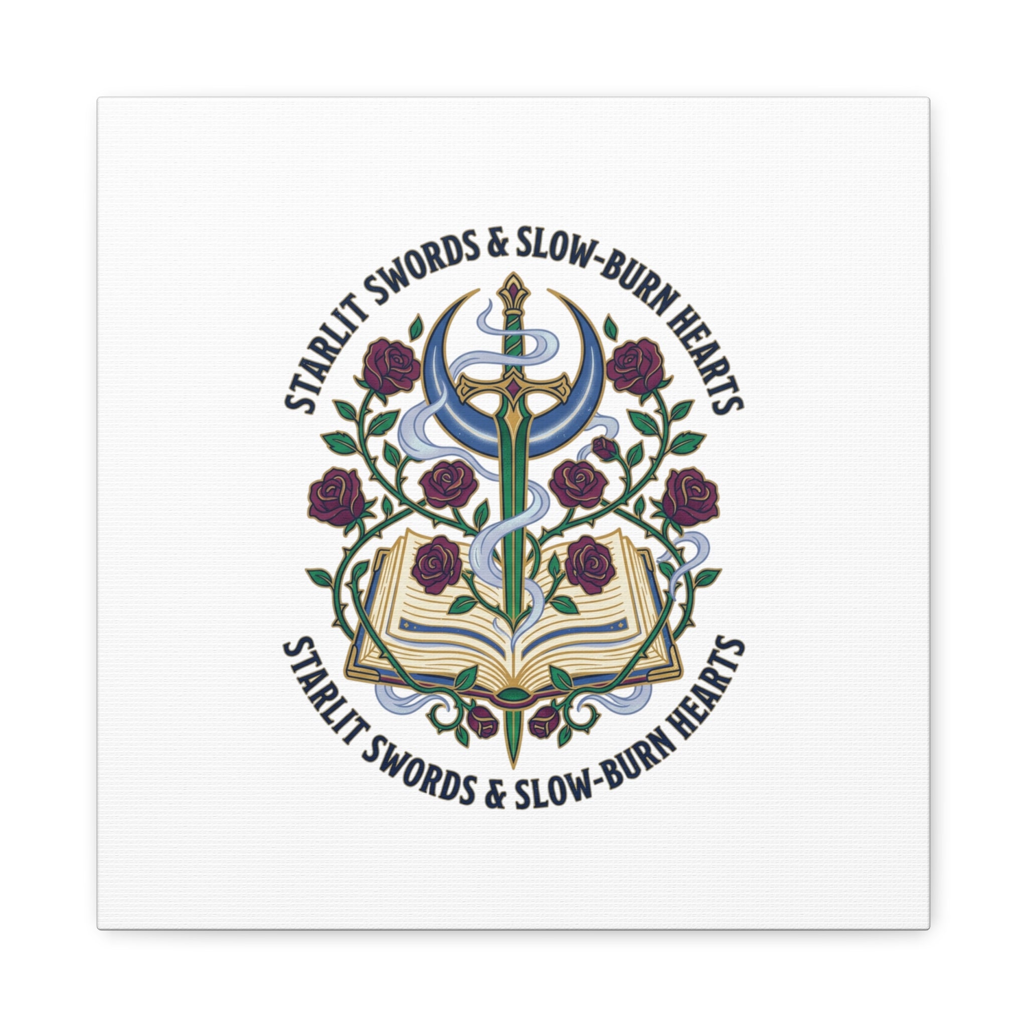 Starlit Swords & Slow‑Burn Hearts Canvas | Romantasy, Book Lover Art