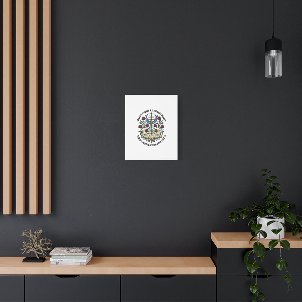 Starlit Swords & Slow‑Burn Hearts Canvas | Romantasy, Book Lover Art