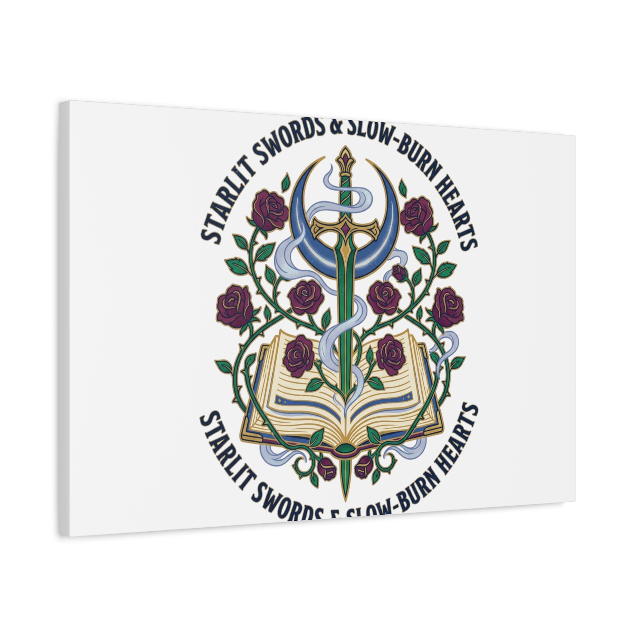 Starlit Swords & Slow‑Burn Hearts Canvas | Romantasy, Book Lover Art