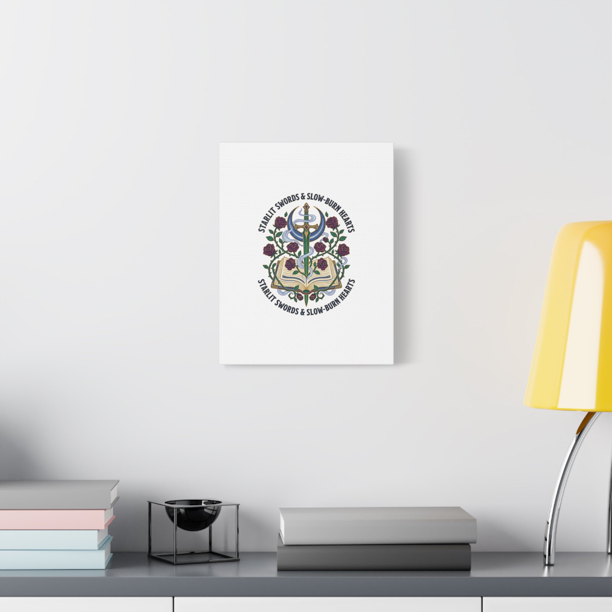 Starlit Swords & Slow‑Burn Hearts Canvas | Romantasy, Book Lover Art