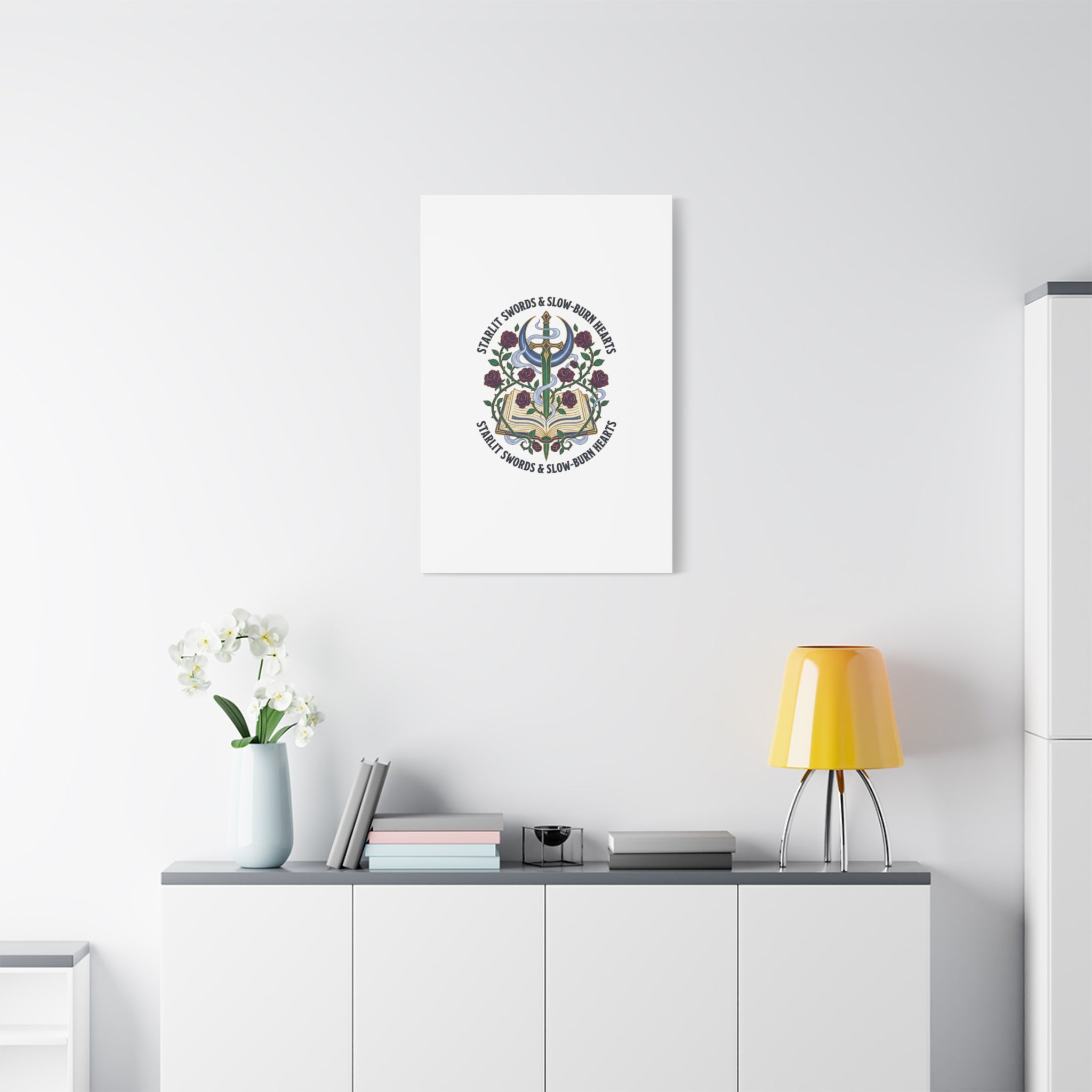 Starlit Swords & Slow‑Burn Hearts Canvas | Romantasy, Book Lover Art