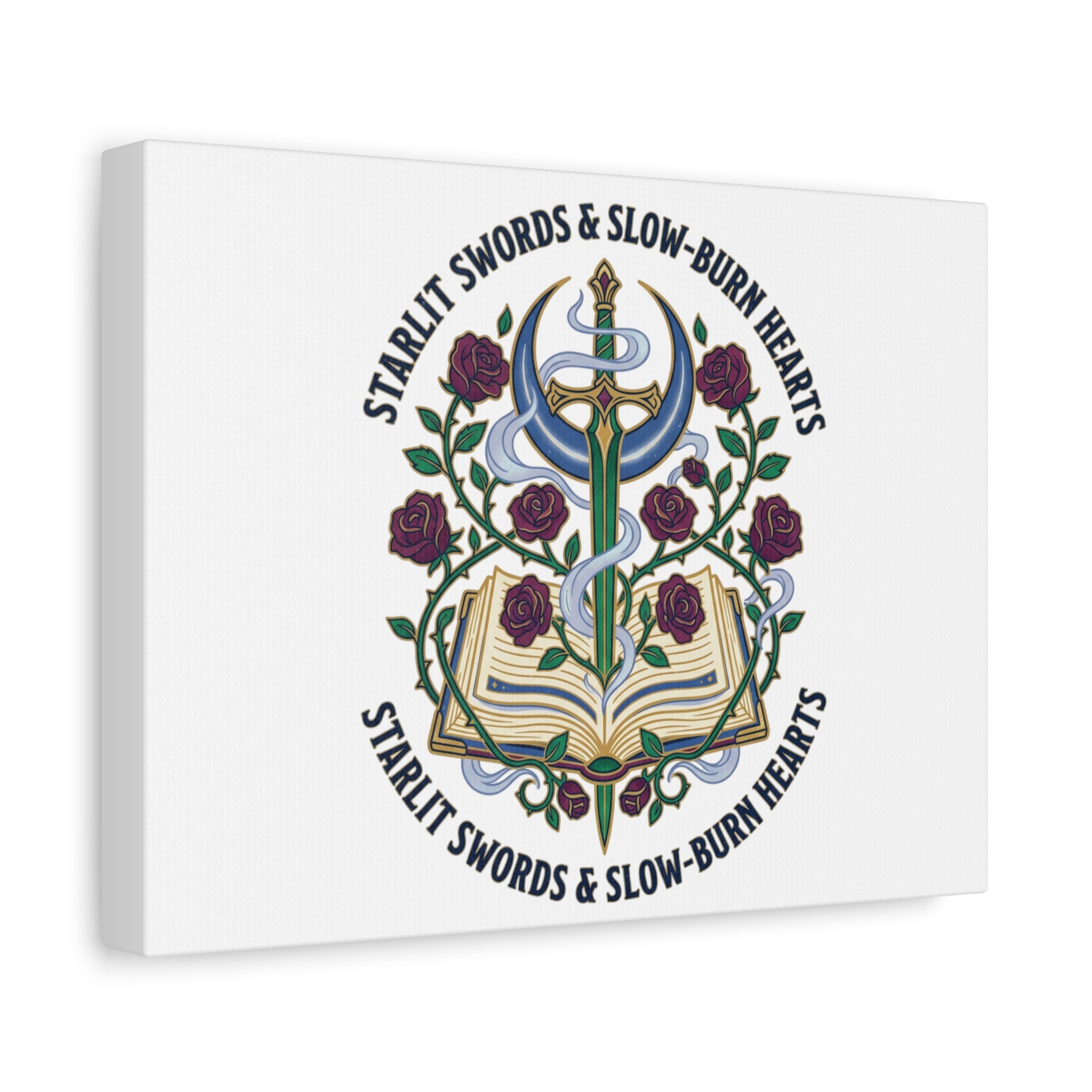 Starlit Swords & Slow‑Burn Hearts Canvas | Romantasy, Book Lover Art