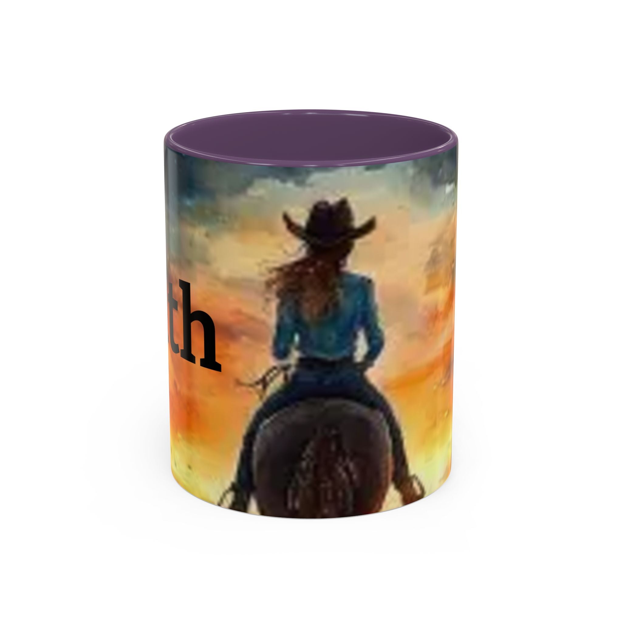 Cowgirl Sunset Coffee Mug — Horseback Rider Accent Mug (11/15 oz)