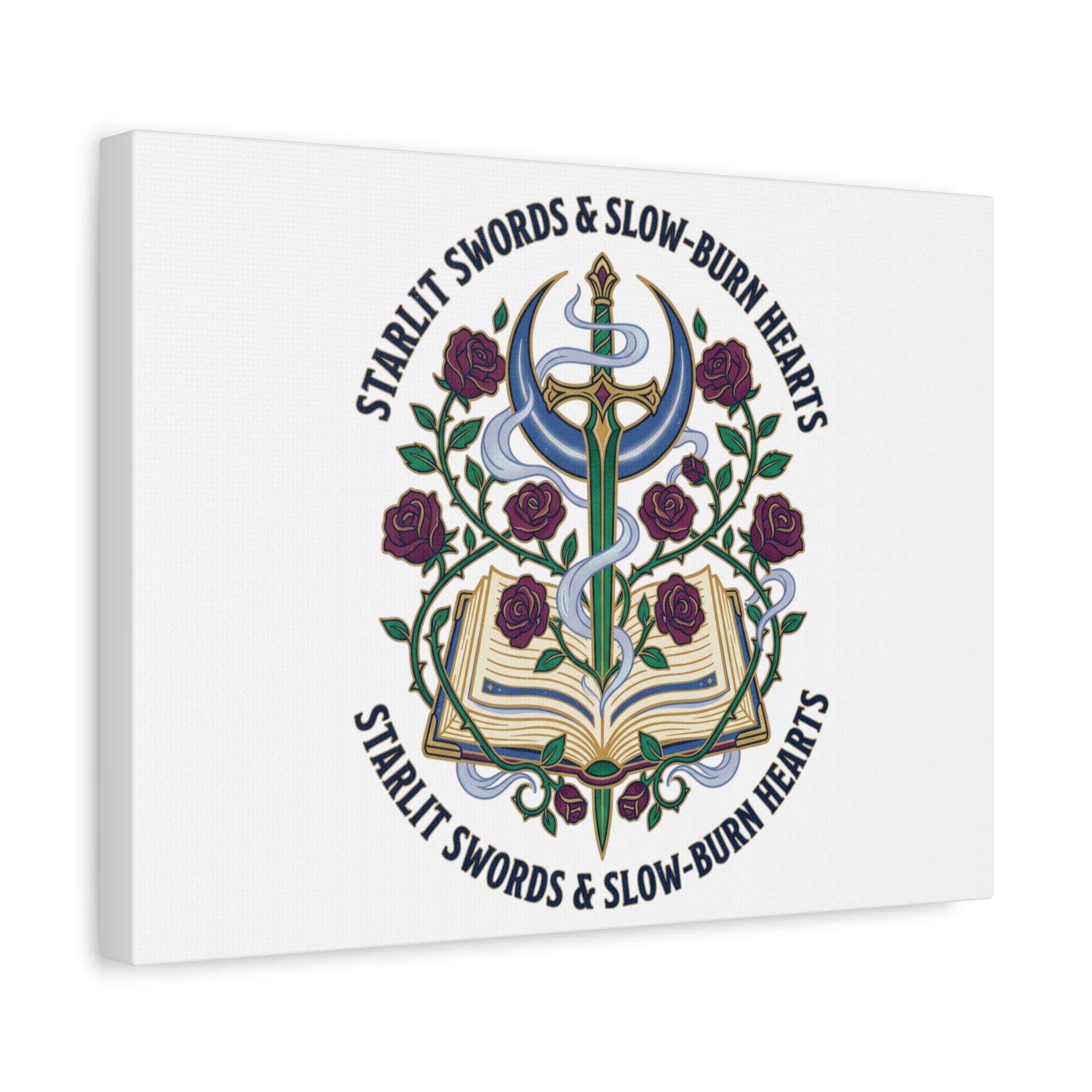 Starlit Swords & Slow‑Burn Hearts Canvas | Romantasy, Book Lover Art