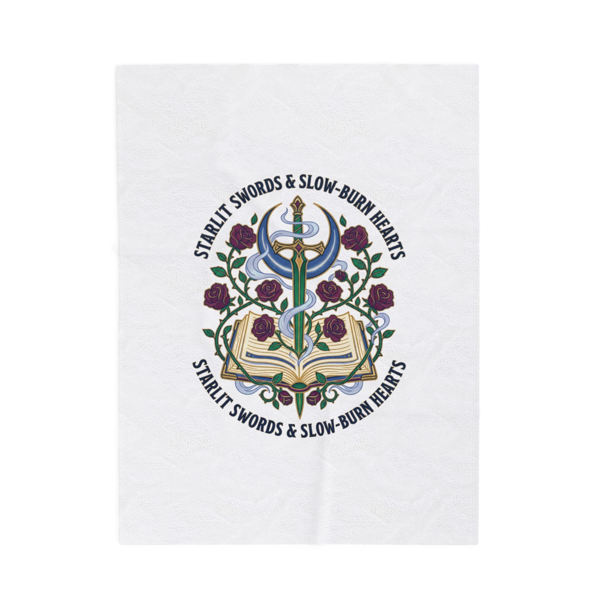 Starlit Swords & Slow-Burn Hearts Velveteen Plush Blanket | Romantasy, Book Lover