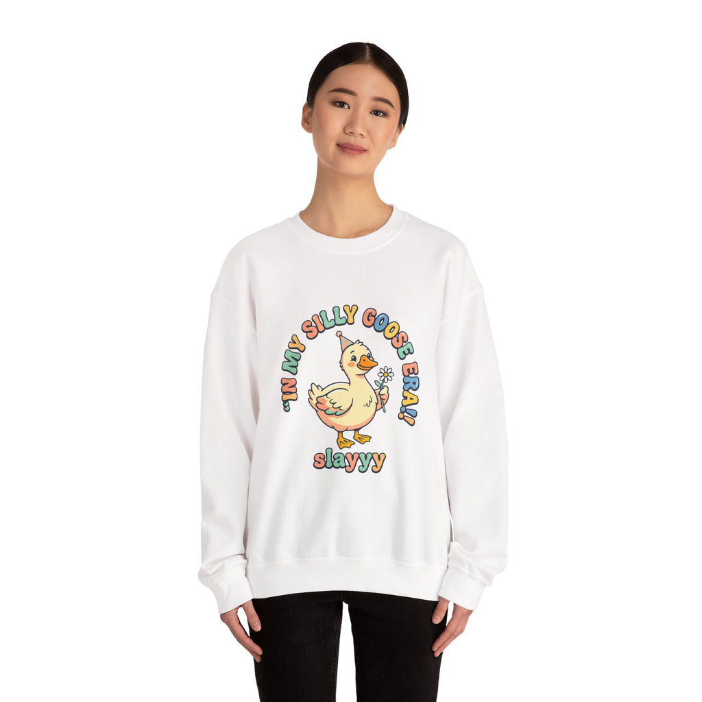 silly goose, vintage duckling crewneck Sweatshirt | wholesome meme, cute animal pun
