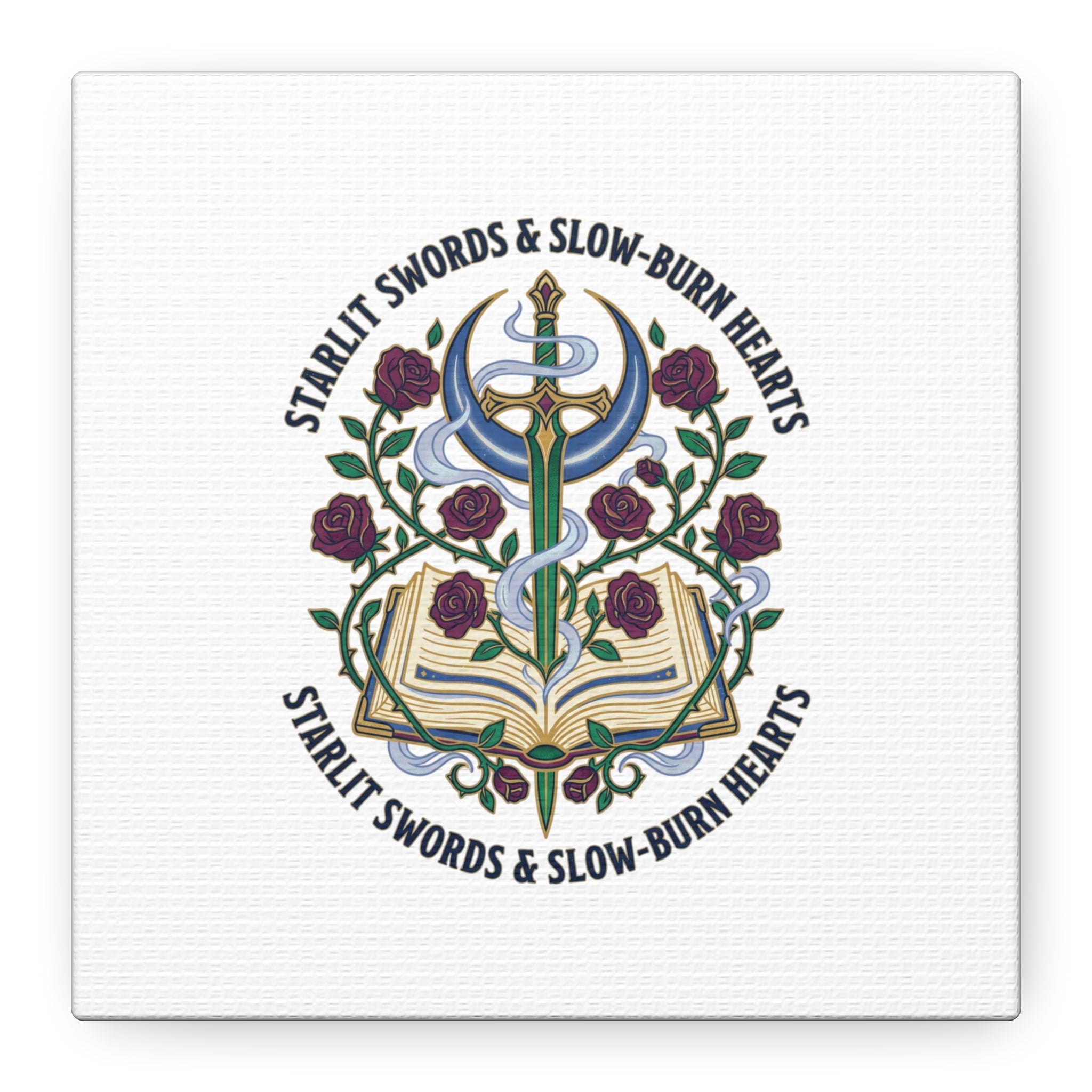 Starlit Swords & Slow‑Burn Hearts Canvas | Romantasy, Book Lover Art