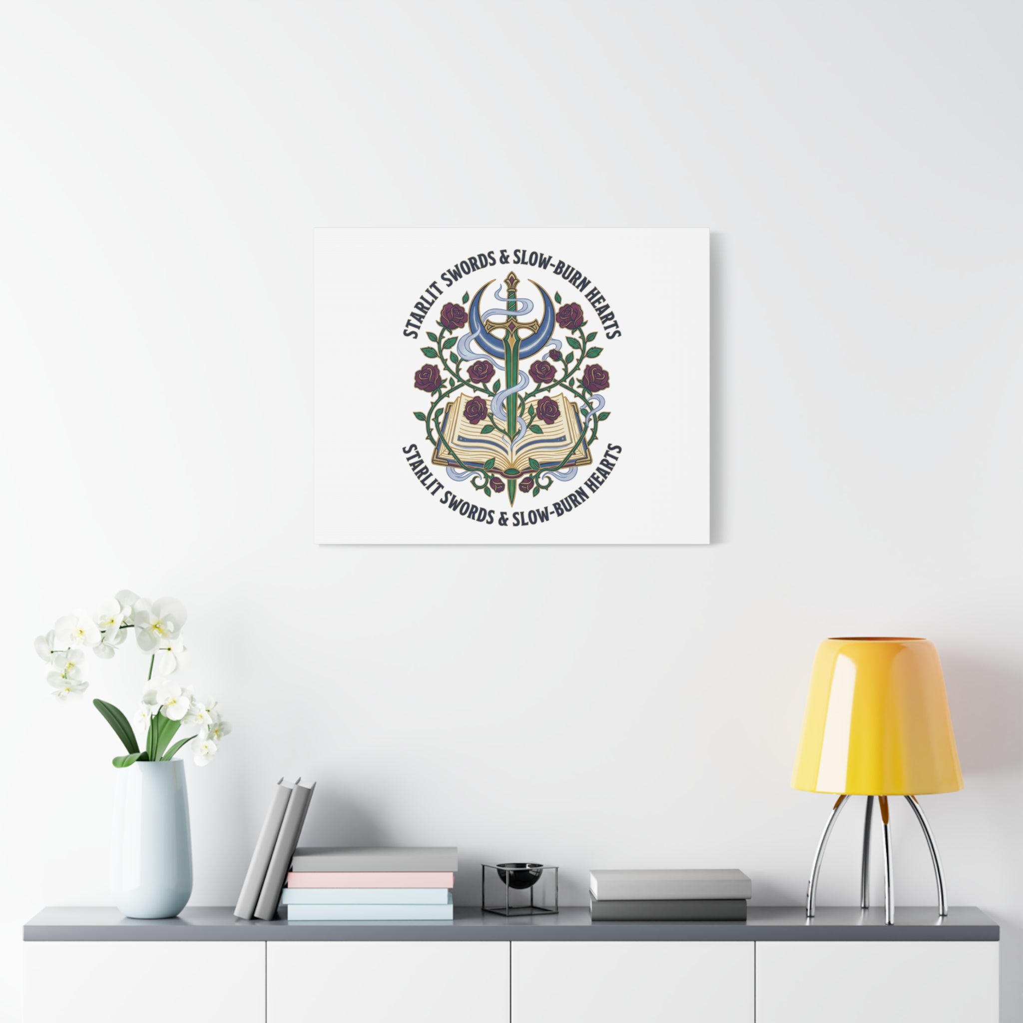 Starlit Swords & Slow‑Burn Hearts Canvas | Romantasy, Book Lover Art