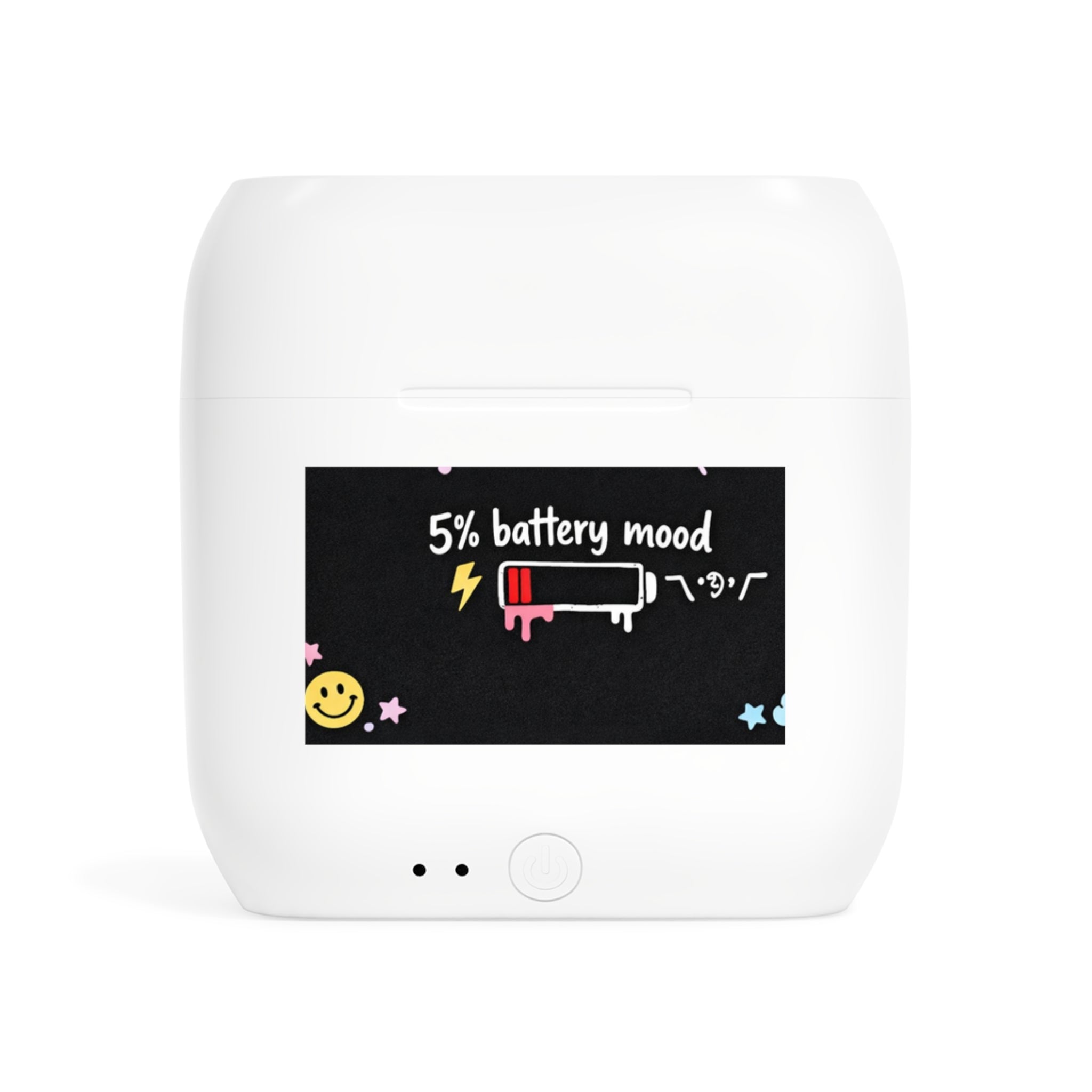 Wireless Earbuds — "5% Battery Mood" Cute Kawaii Charging Case