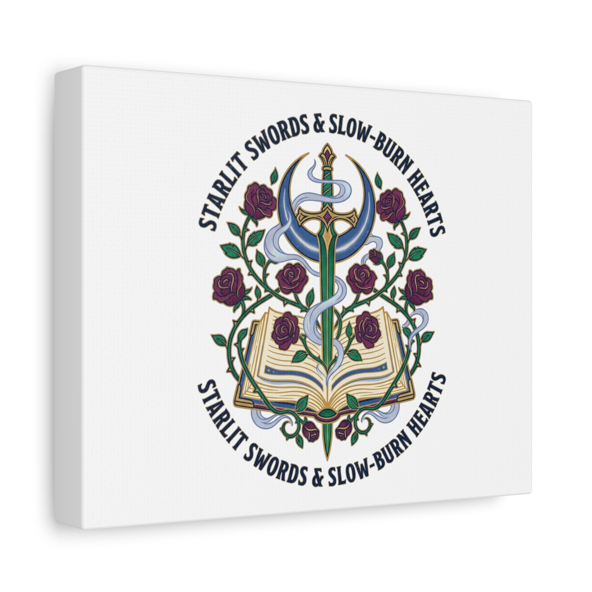 Starlit Swords & Slow‑Burn Hearts Canvas | Romantasy, Book Lover Art