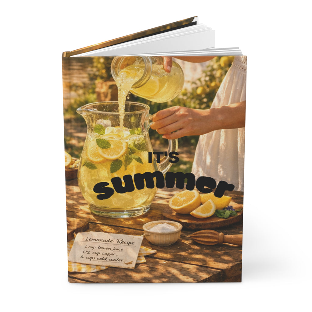 Hardcover Journal — "It's Summer" Lemonade Picnic Notebook