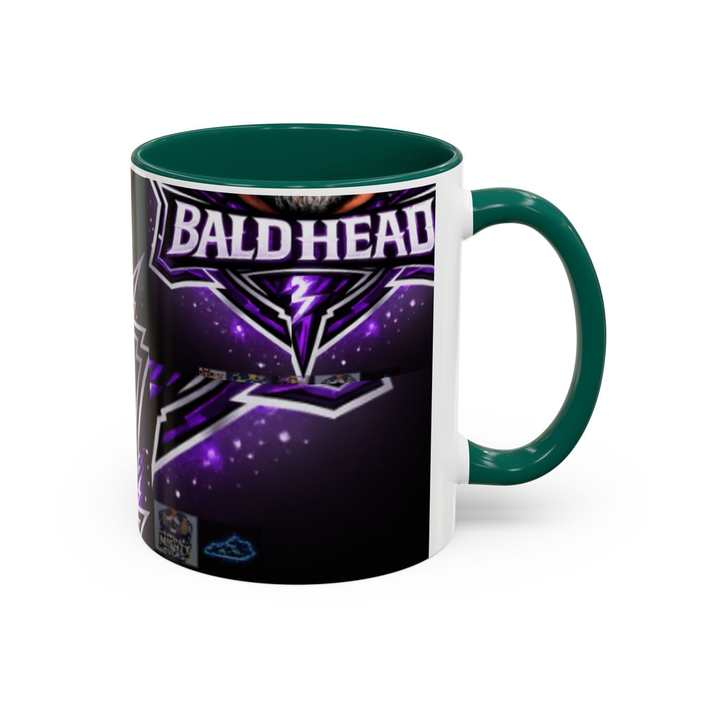 Bald Headed Gamer Purple Lightning Coffee Mug (11oz/15oz)