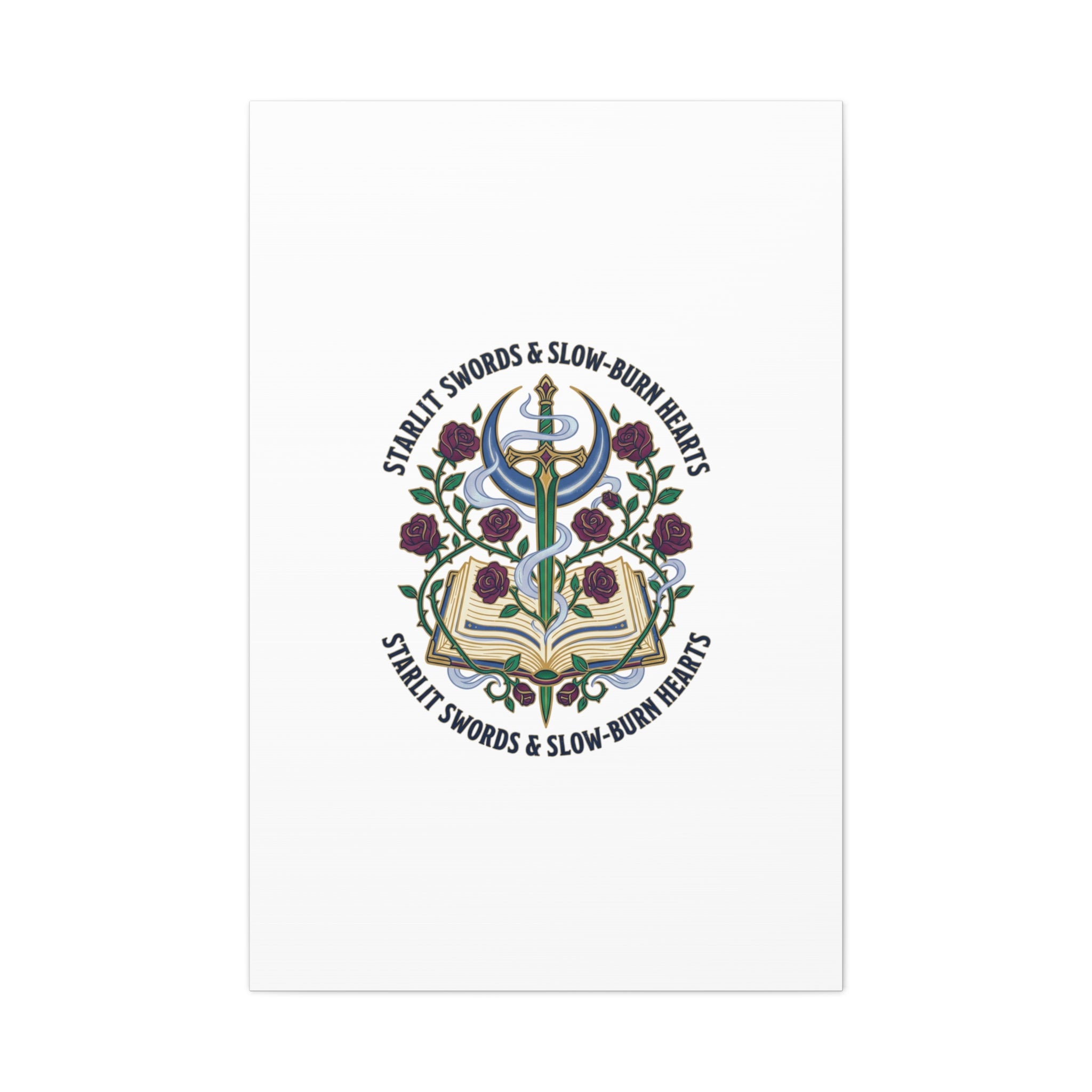 Starlit Swords & Slow‑Burn Hearts Canvas | Romantasy, Book Lover Art
