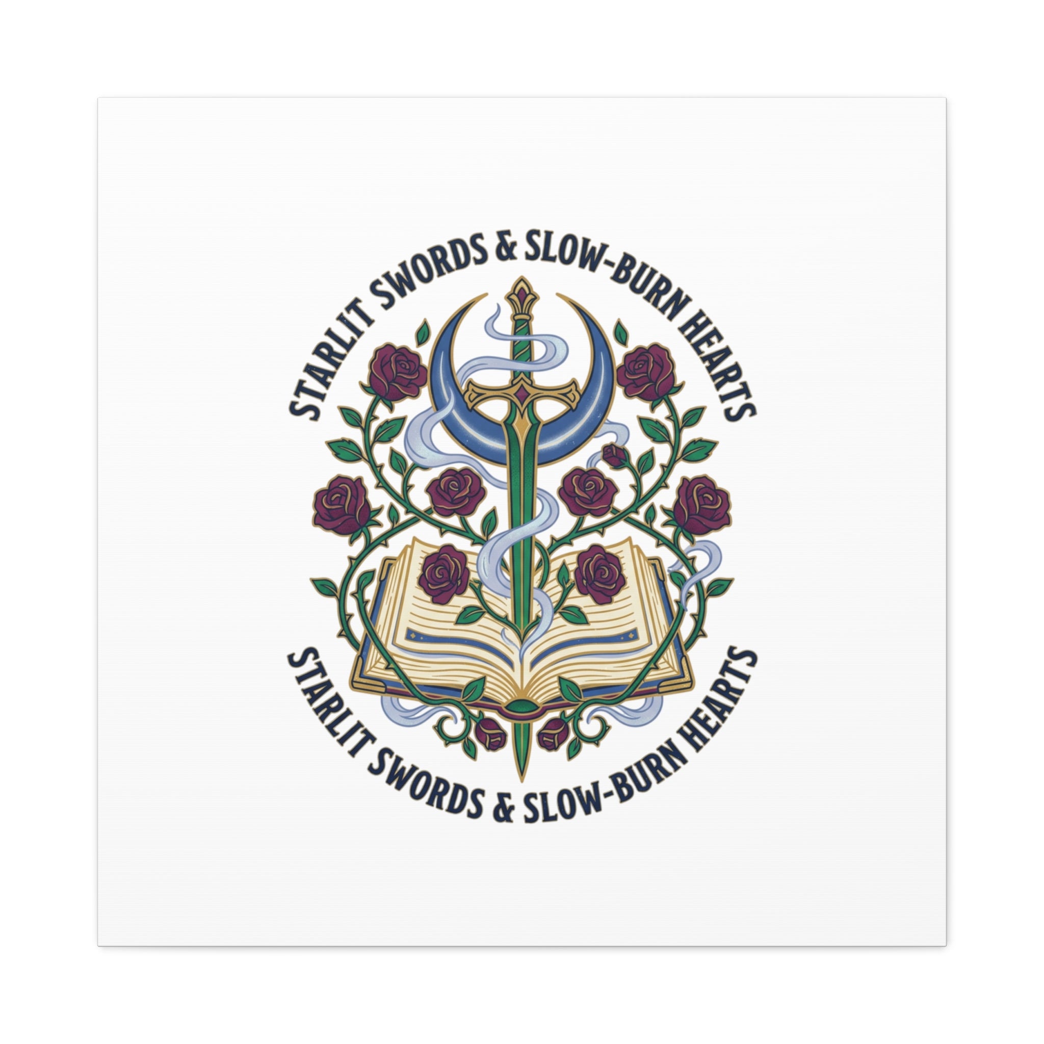 Starlit Swords & Slow‑Burn Hearts Canvas | Romantasy, Book Lover Art