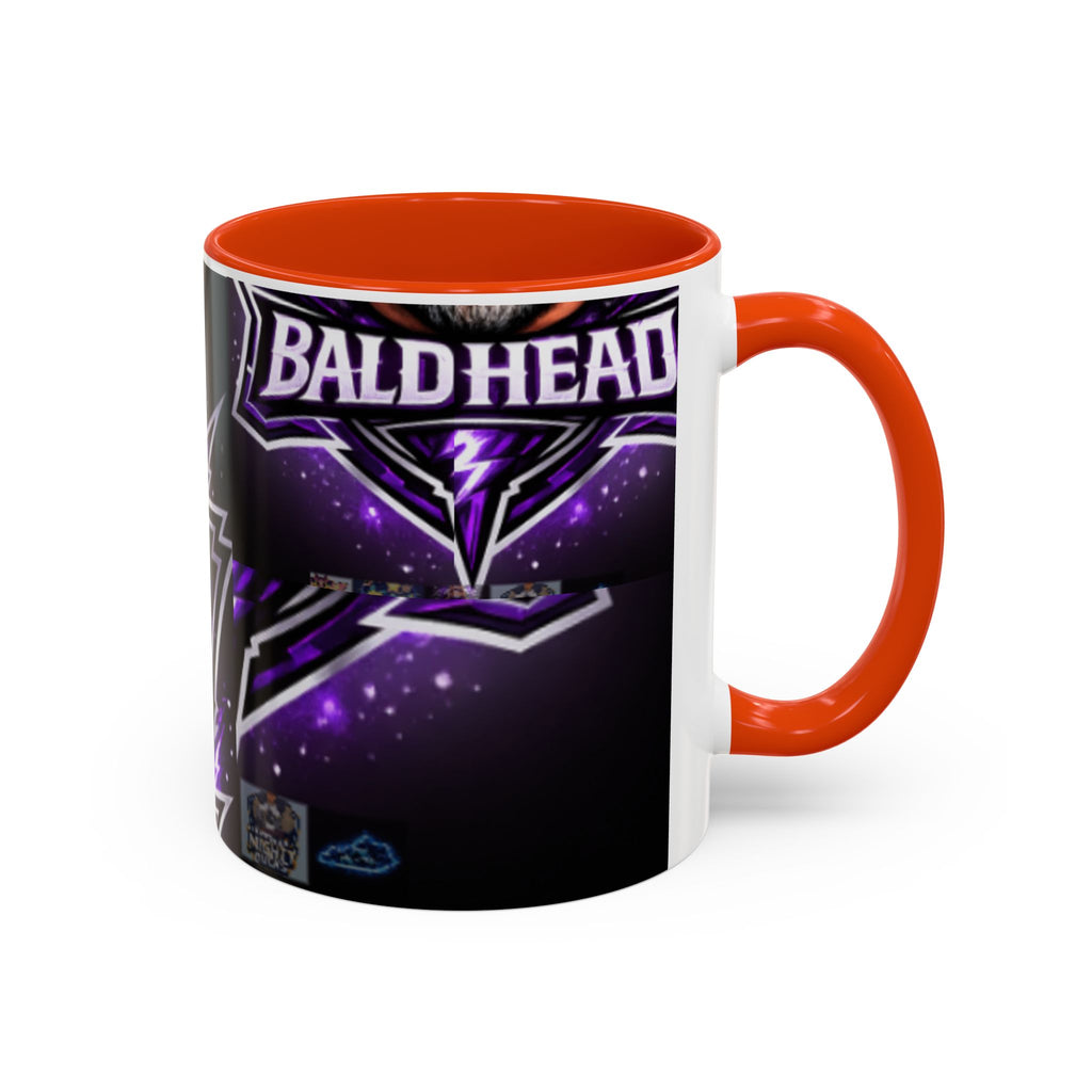 Bald Headed Gamer Purple Lightning Coffee Mug (11oz/15oz)