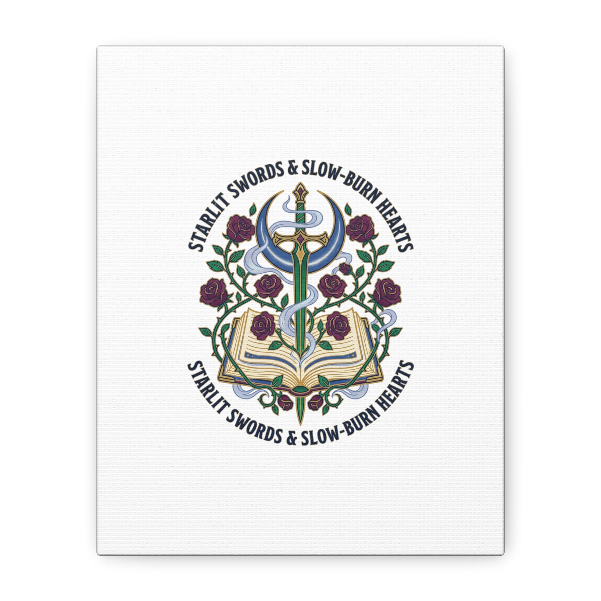 Starlit Swords & Slow‑Burn Hearts Canvas | Romantasy, Book Lover Art