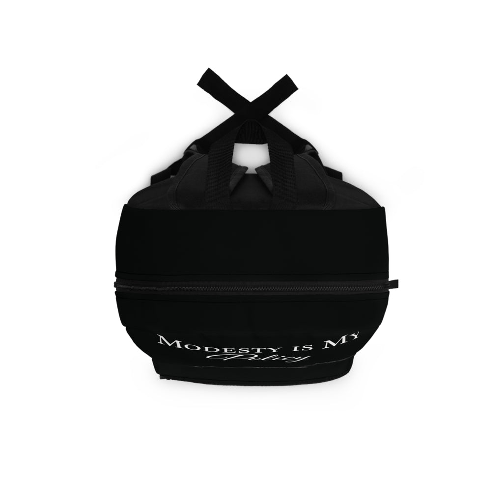 Modesty Is My Policy Backpack — Inspirational Black Faith & Modesty School Bag