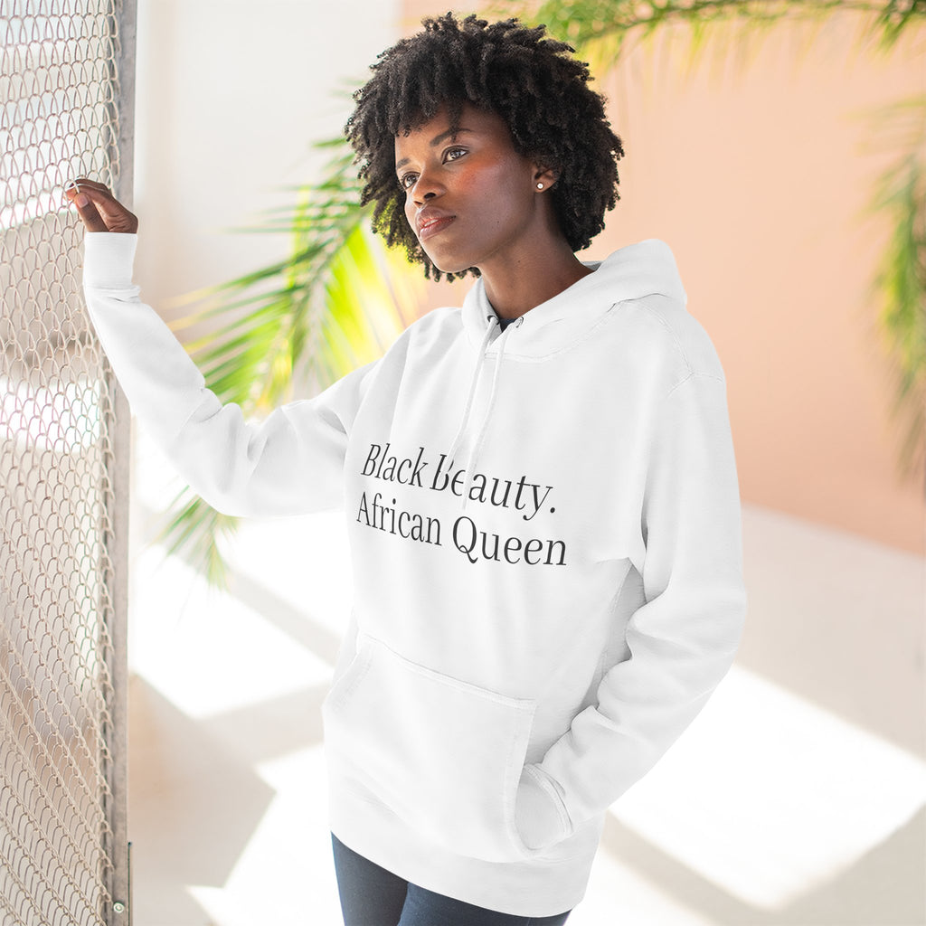 African Queen Hoodie — "Black Beauty, African Queen" Fleece Pullover