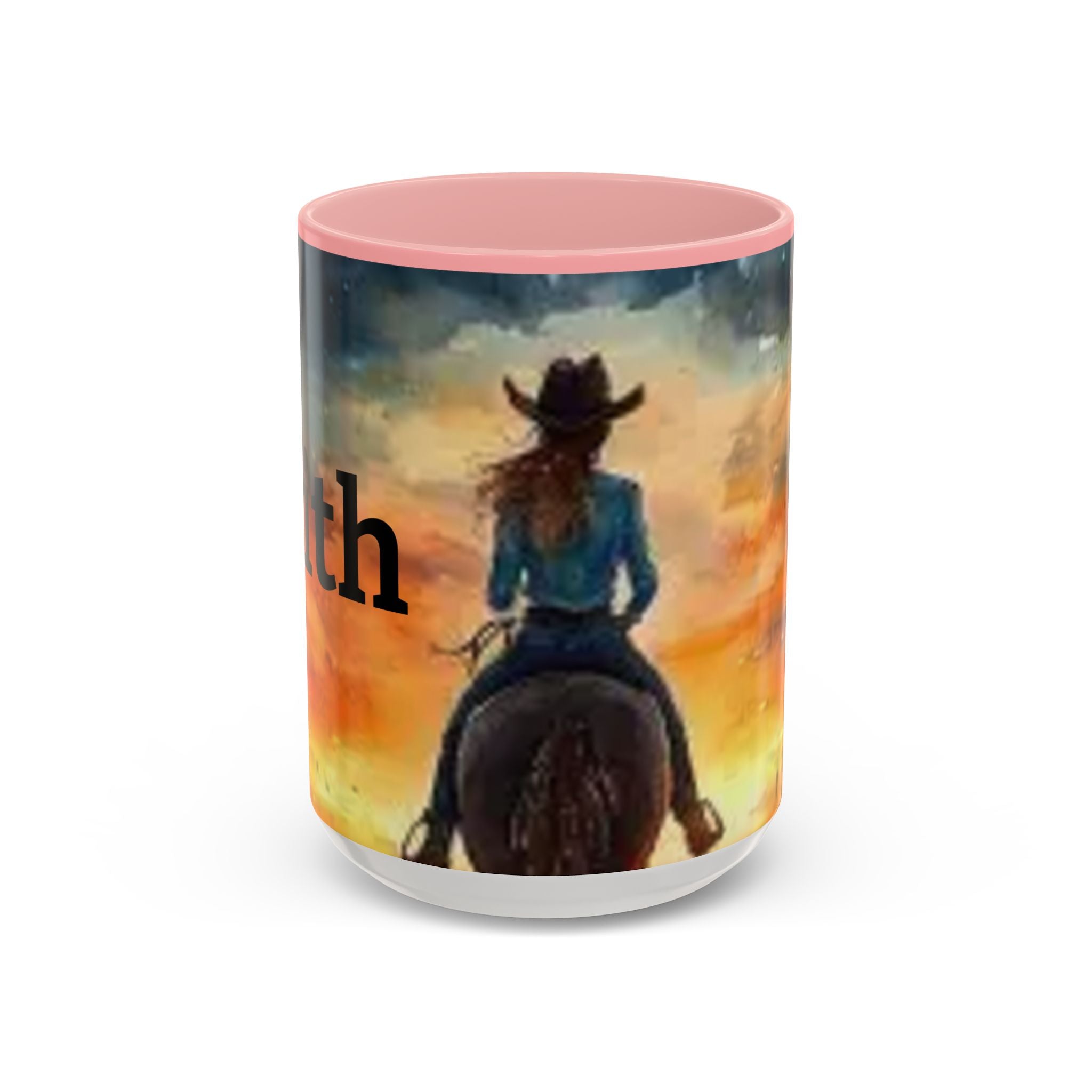 Cowgirl Sunset Coffee Mug — Horseback Rider Accent Mug (11/15 oz)