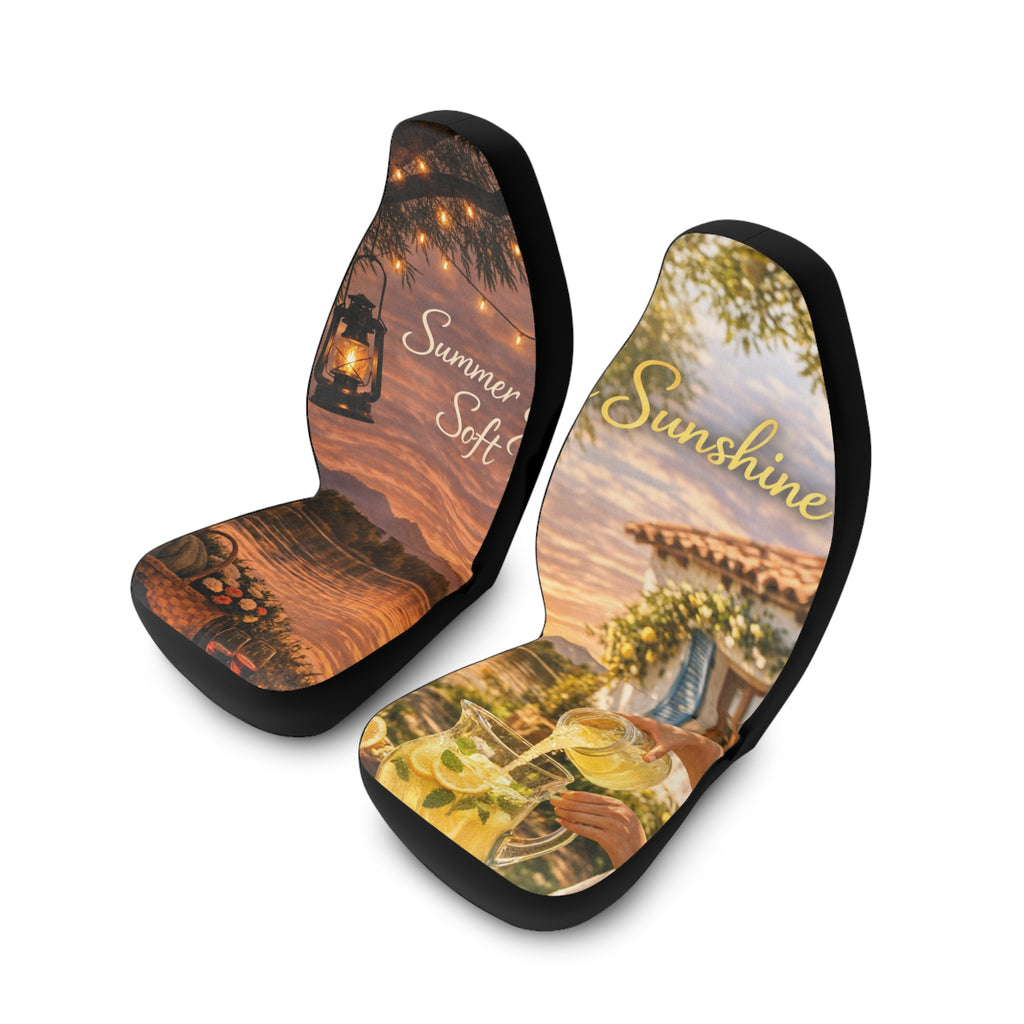 Summer Sunshine Car Seat Covers — Scenic Polyester Seat Cover Pair