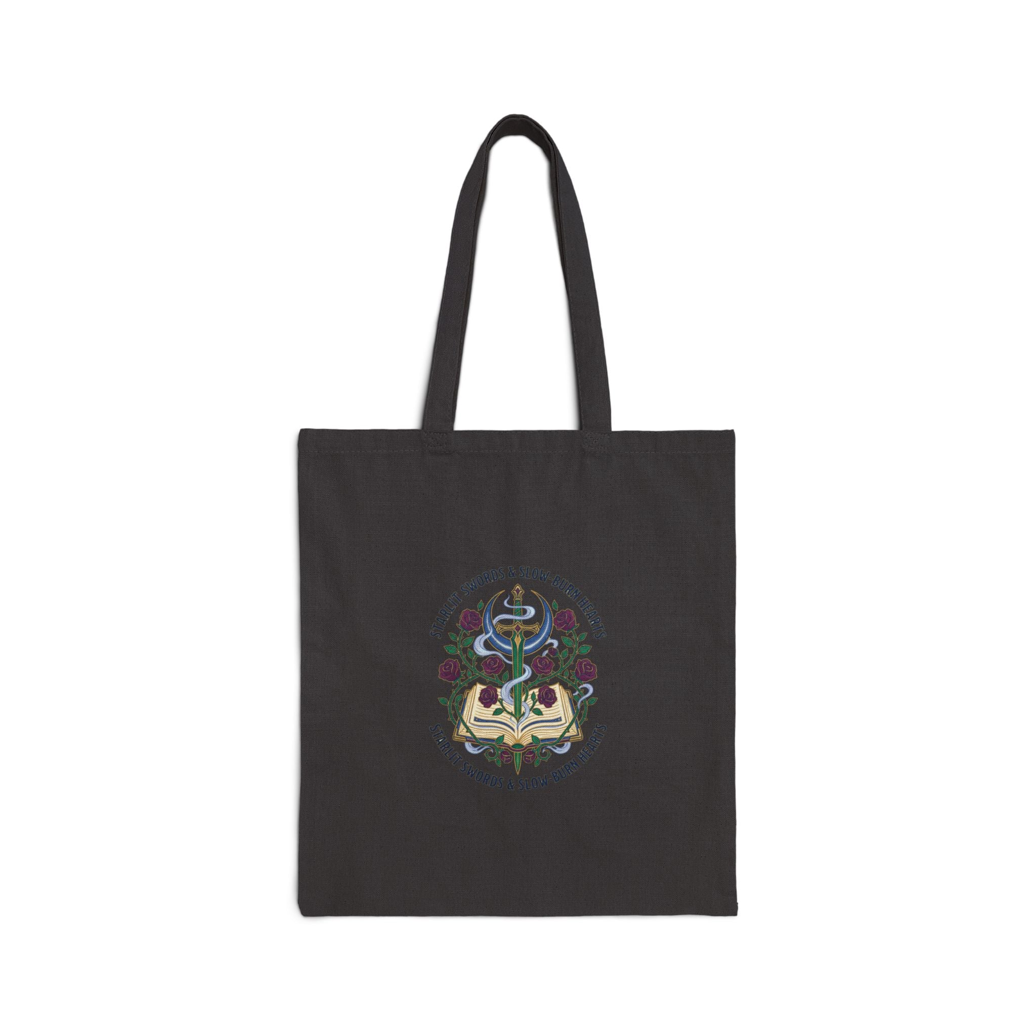 Romantasy Crest Tote | romantasy, book lover cotton canvas tote