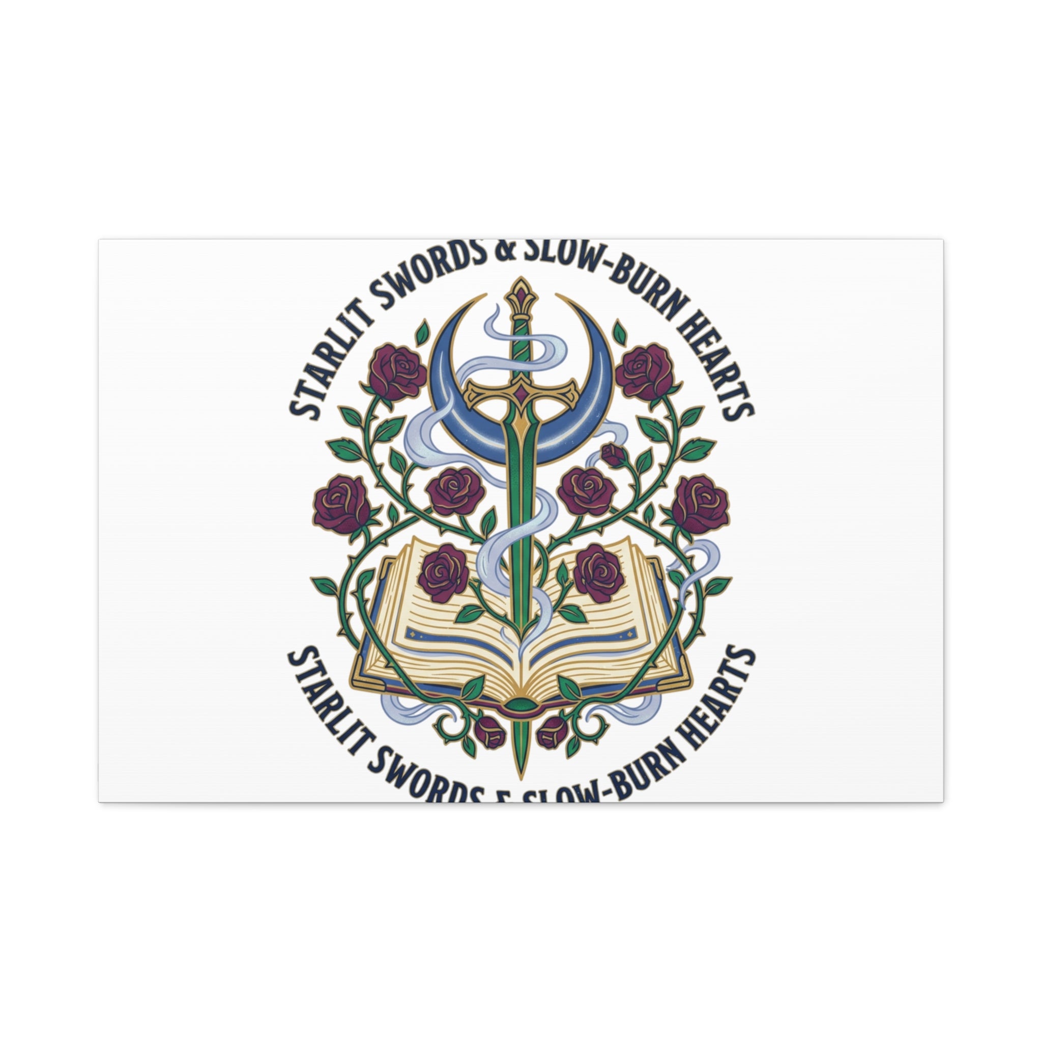 Starlit Swords & Slow‑Burn Hearts Canvas | Romantasy, Book Lover Art