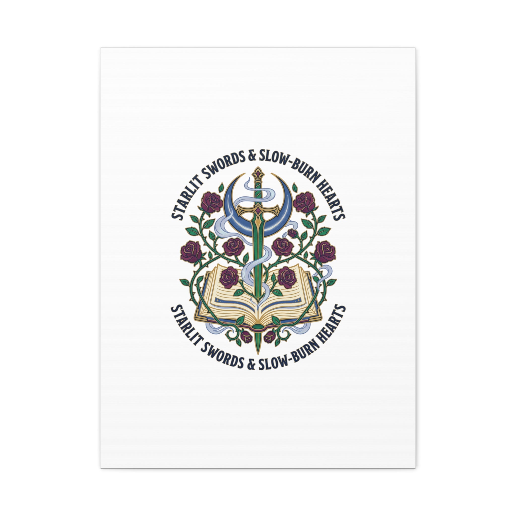 Starlit Swords & Slow‑Burn Hearts Canvas | Romantasy, Book Lover Art