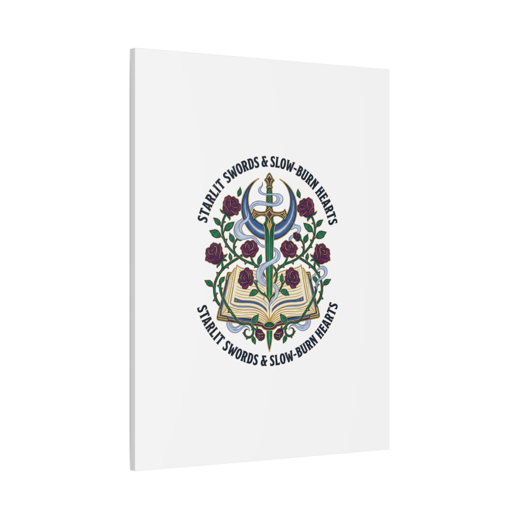 Starlit Swords & Slow‑Burn Hearts Canvas | Romantasy, Book Lover Art