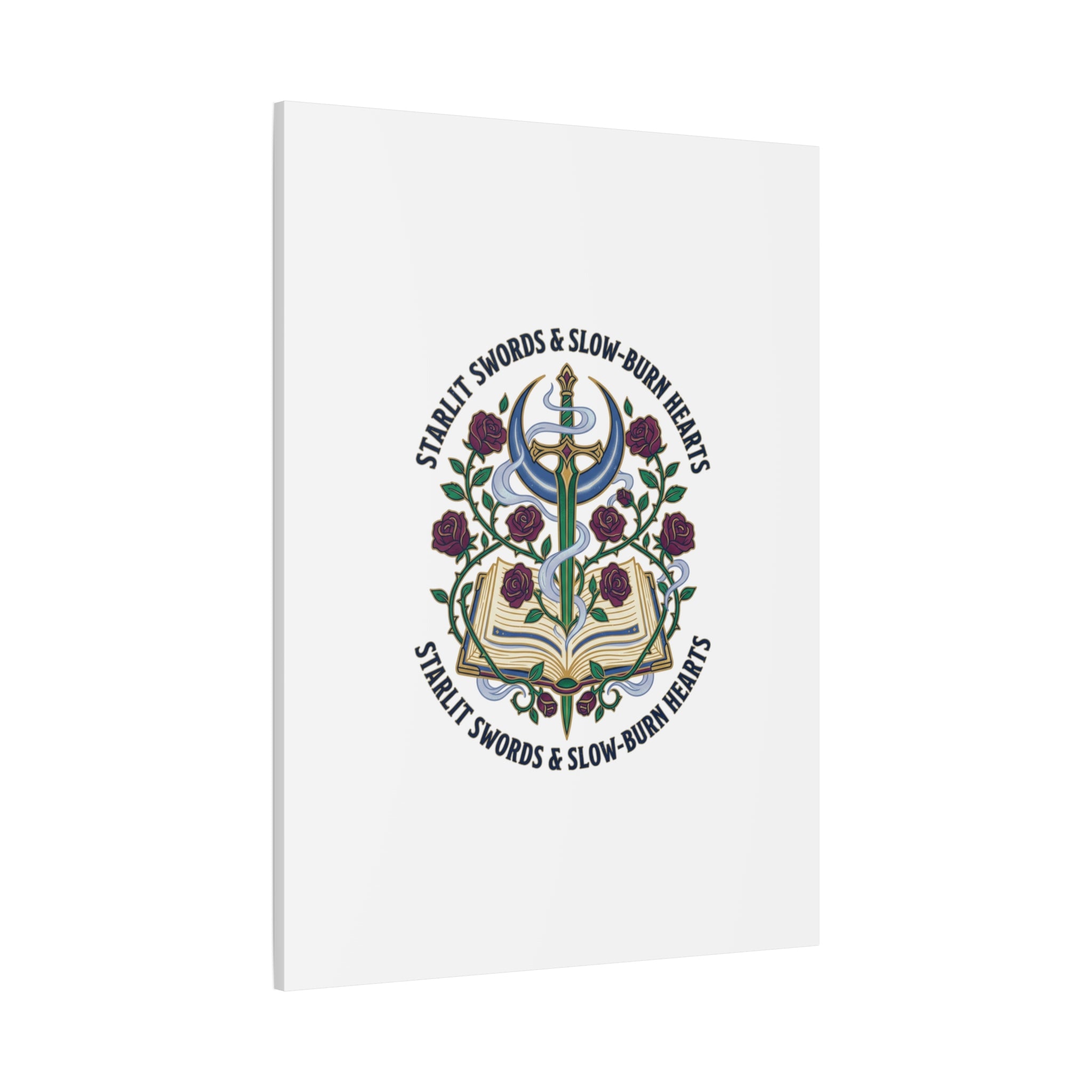 Starlit Swords & Slow‑Burn Hearts Canvas | Romantasy, Book Lover Art