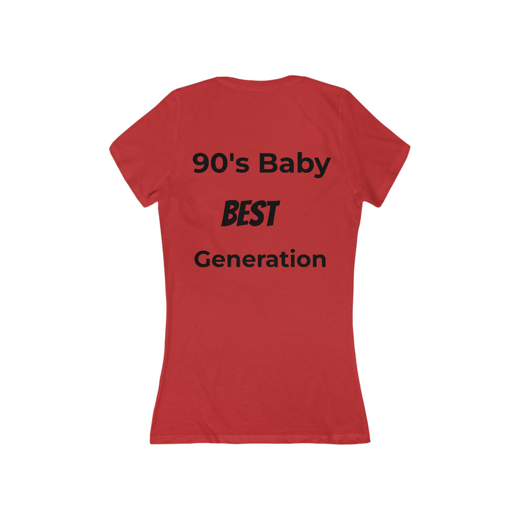 90s Baby V-Neck Tee — Back to the Nineties Graphic Women's Shirt