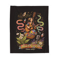 Lucy Gray Fans Plush Blanket — Cozy Singer-Songwriter Guitar Illustration Throw
