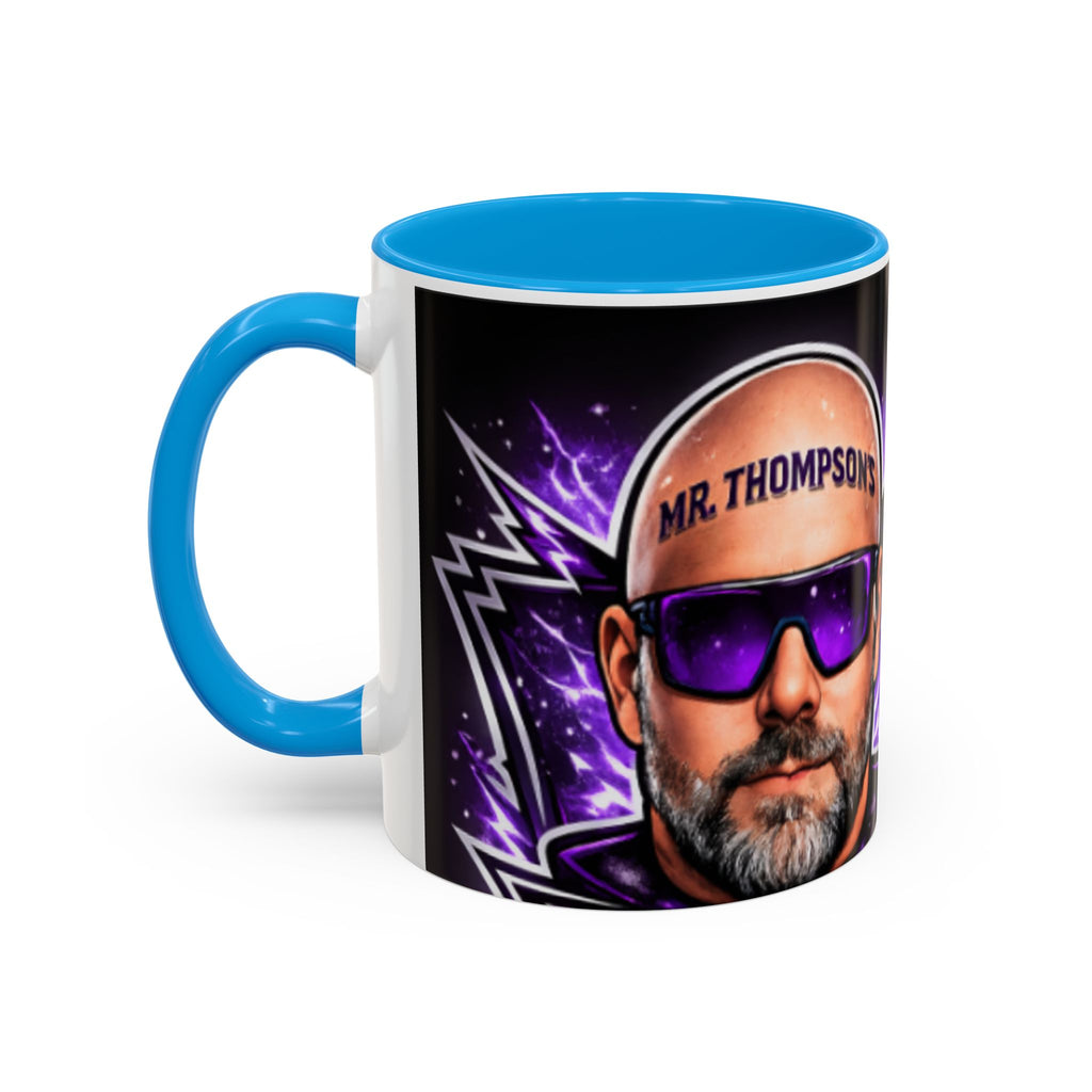 Bald Headed Gamer Purple Lightning Coffee Mug (11oz/15oz)