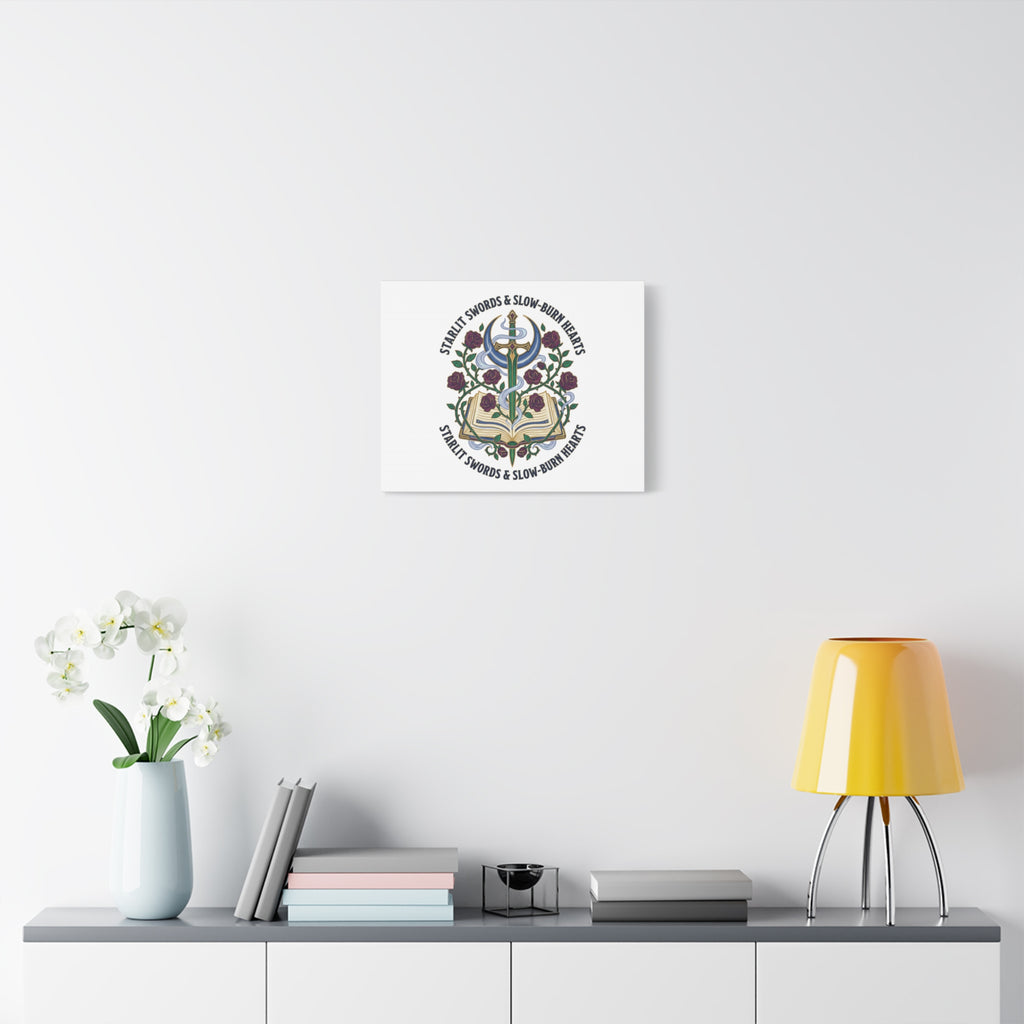 Starlit Swords & Slow‑Burn Hearts Canvas | Romantasy, Book Lover Art
