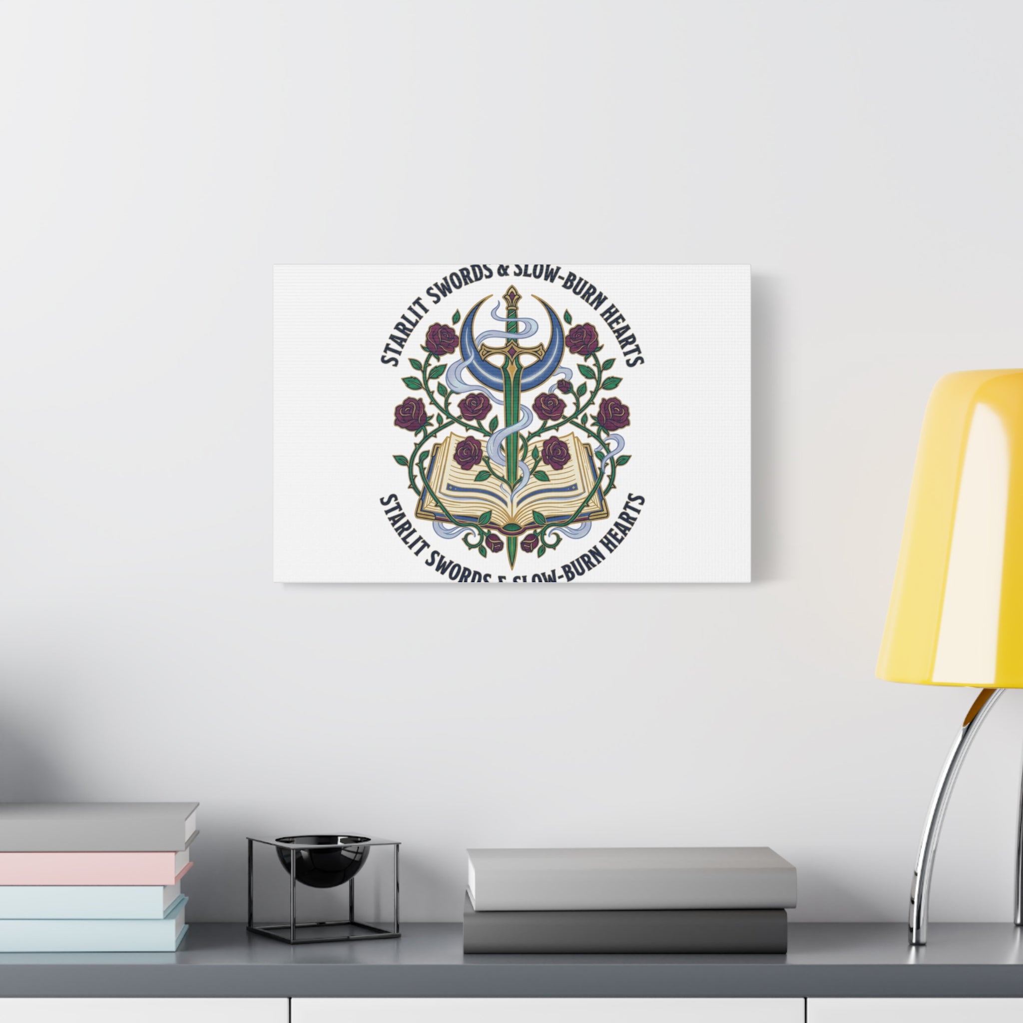 Starlit Swords & Slow‑Burn Hearts Canvas | Romantasy, Book Lover Art