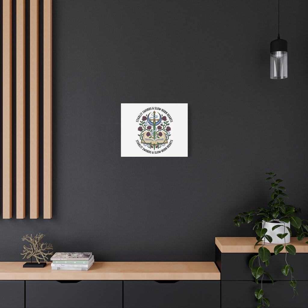 Starlit Swords & Slow‑Burn Hearts Canvas | Romantasy, Book Lover Art