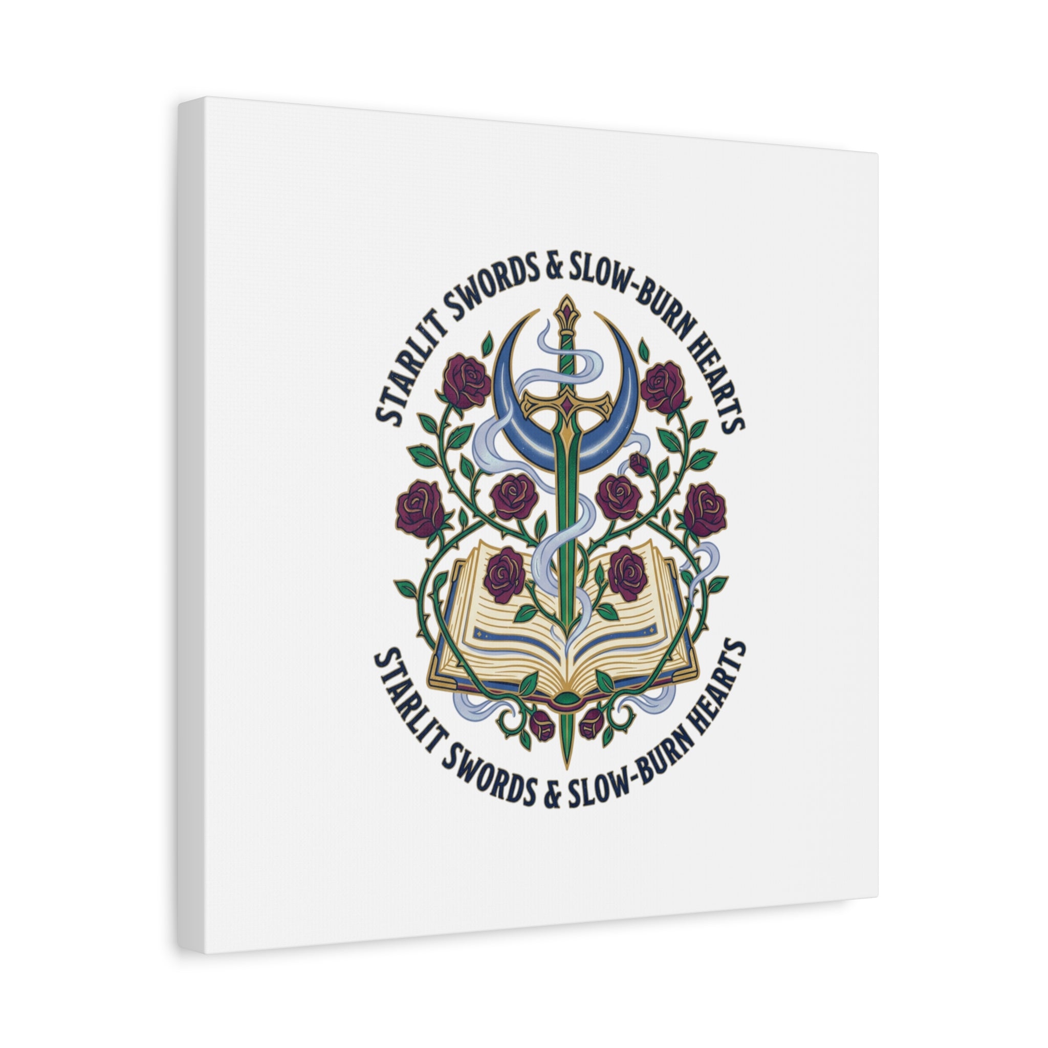 Starlit Swords & Slow‑Burn Hearts Canvas | Romantasy, Book Lover Art