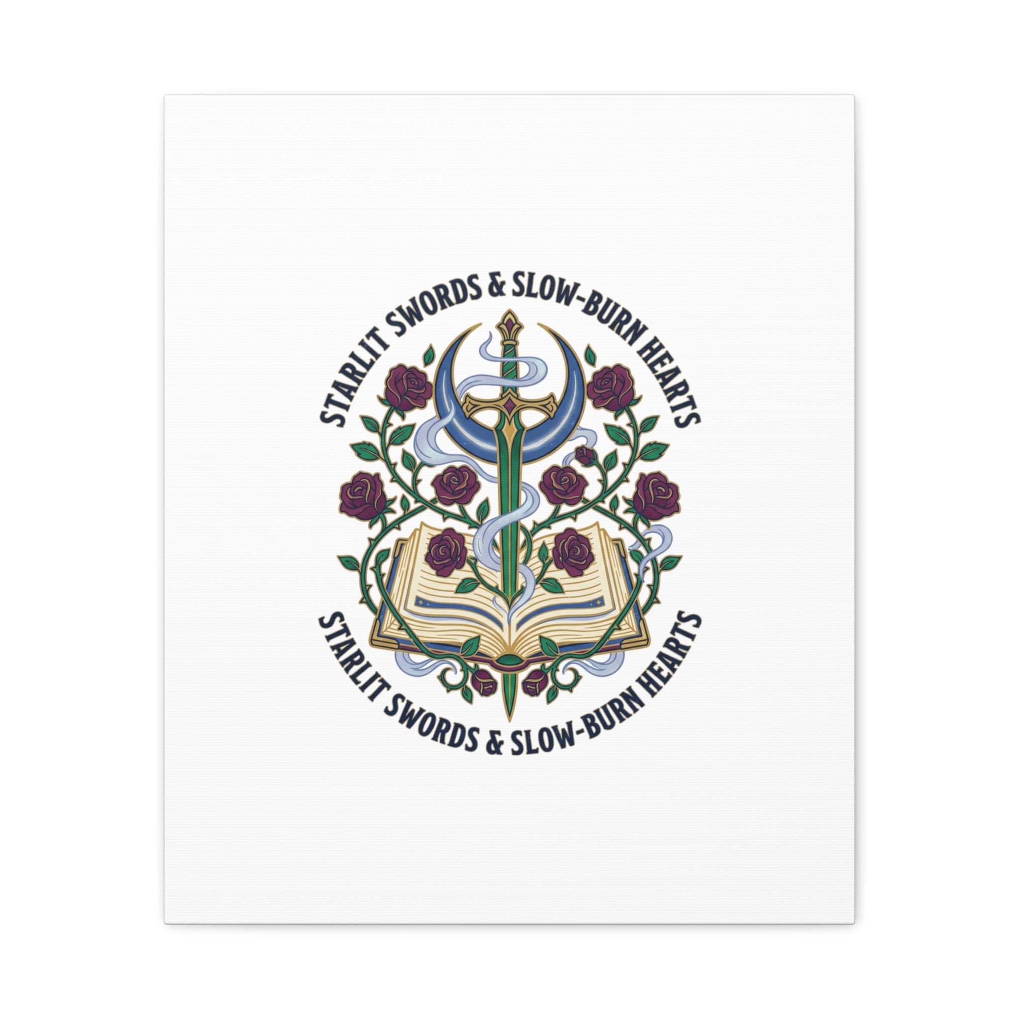 Starlit Swords & Slow‑Burn Hearts Canvas | Romantasy, Book Lover Art
