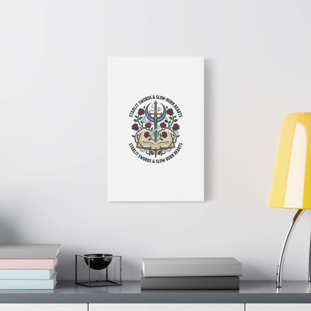 Starlit Swords & Slow‑Burn Hearts Canvas | Romantasy, Book Lover Art