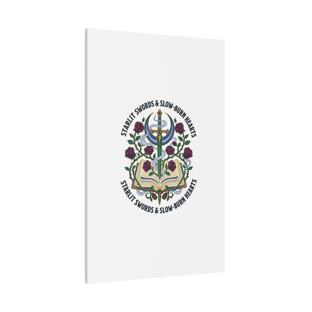Starlit Swords & Slow‑Burn Hearts Canvas | Romantasy, Book Lover Art