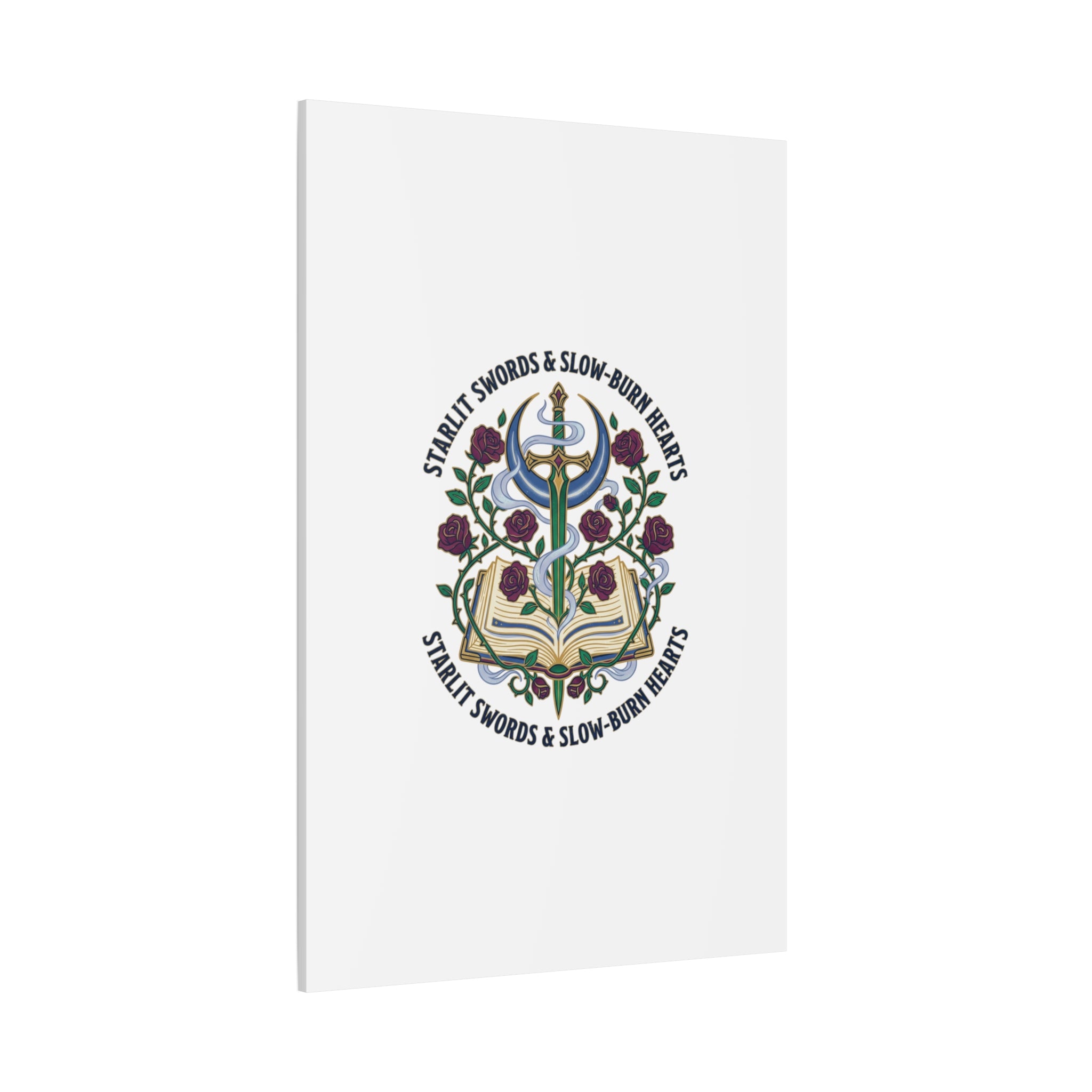 Starlit Swords & Slow‑Burn Hearts Canvas | Romantasy, Book Lover Art