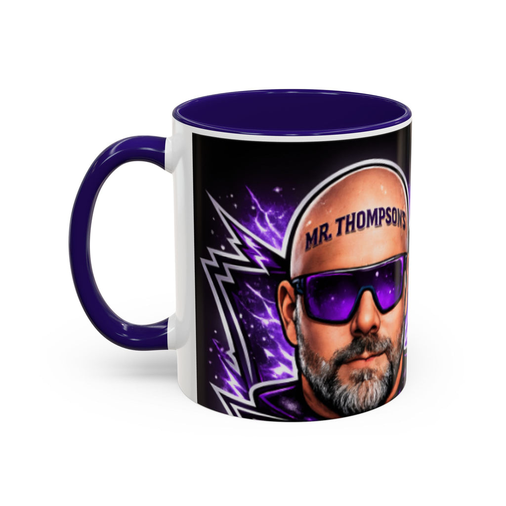 Bald Headed Gamer Purple Lightning Coffee Mug (11oz/15oz)
