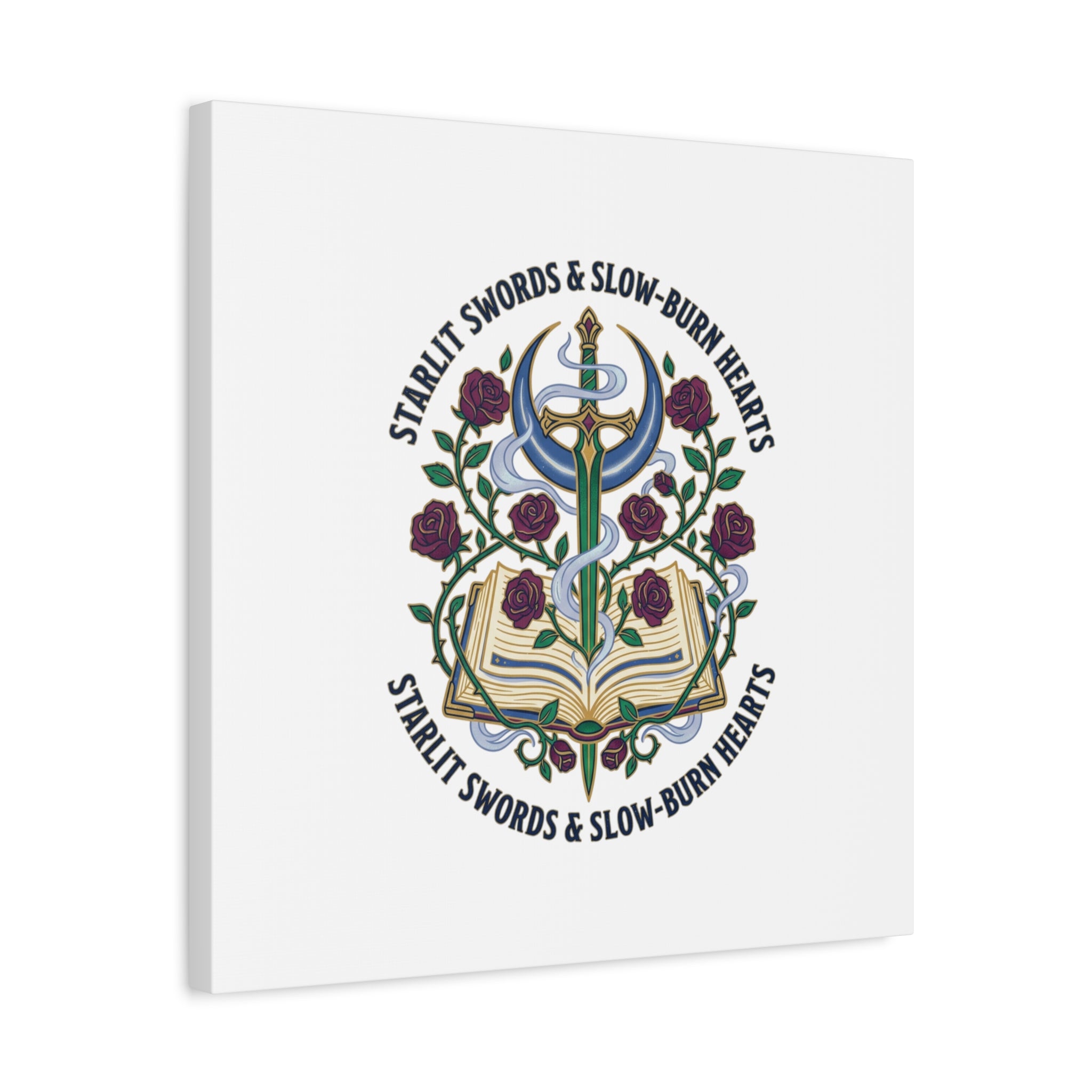 Starlit Swords & Slow‑Burn Hearts Canvas | Romantasy, Book Lover Art